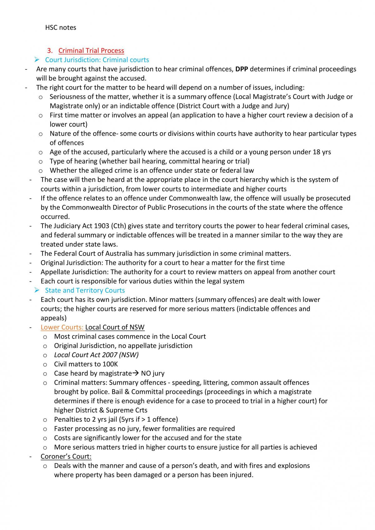 Criminal Trial Process Notes - Page 1