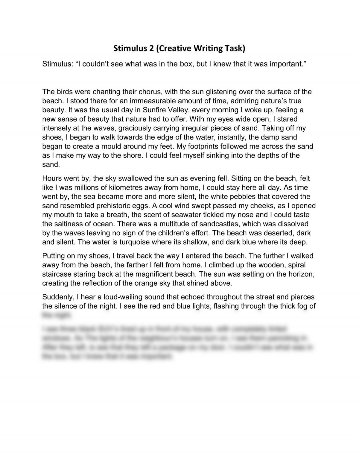 an example of a story essay