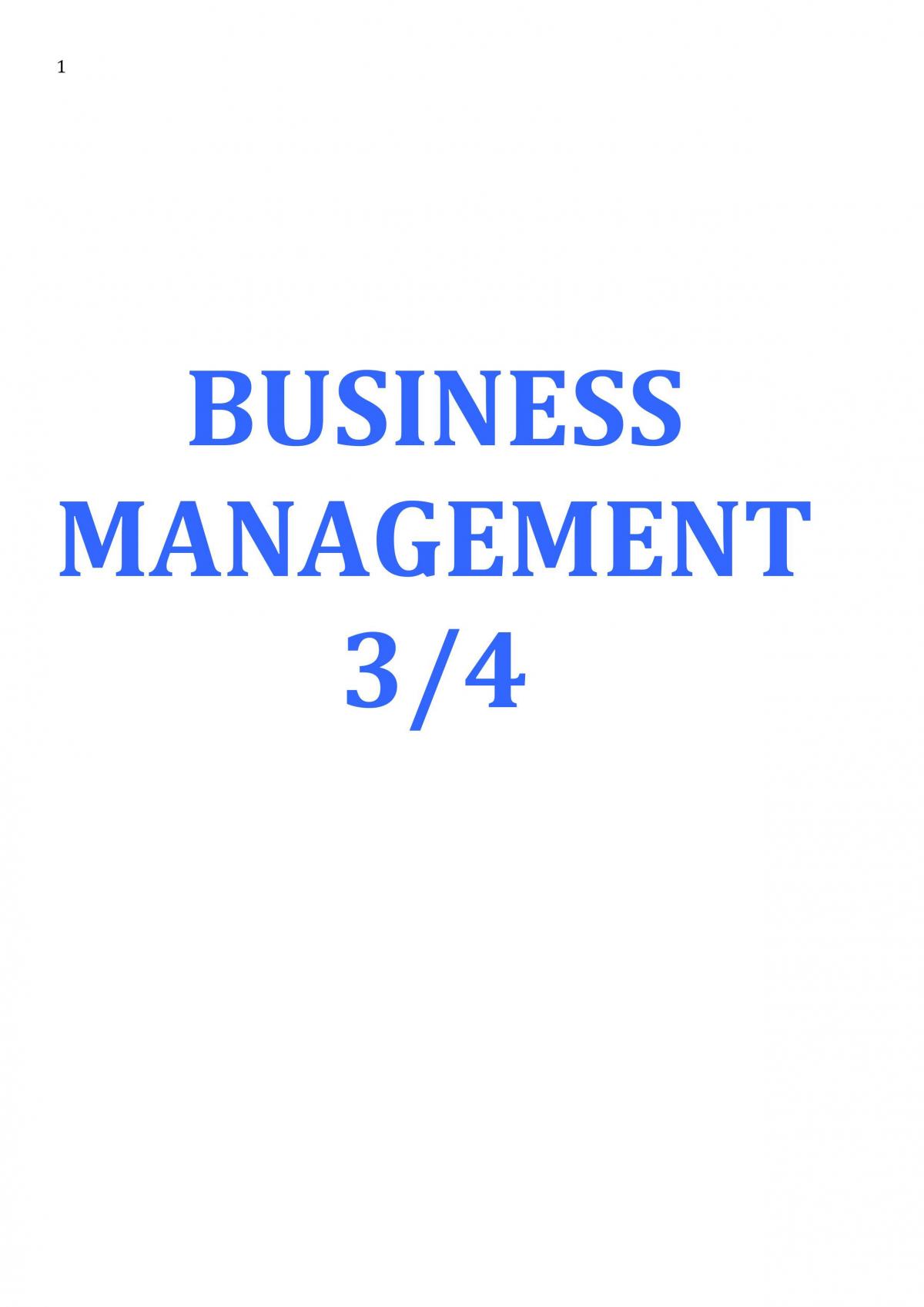 Business Management 3/4 Notes - Page 1