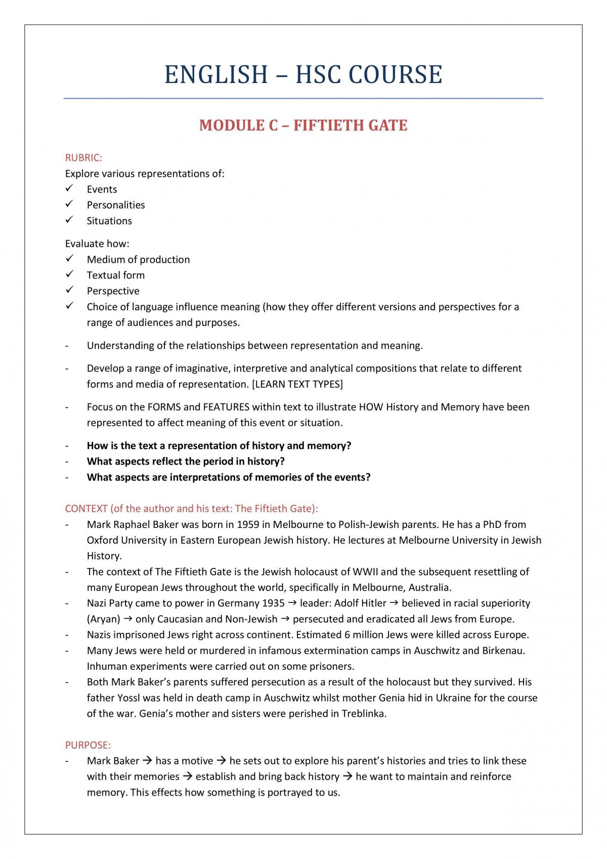 The Fiftieth Gate Complete Study Notes - Page 1