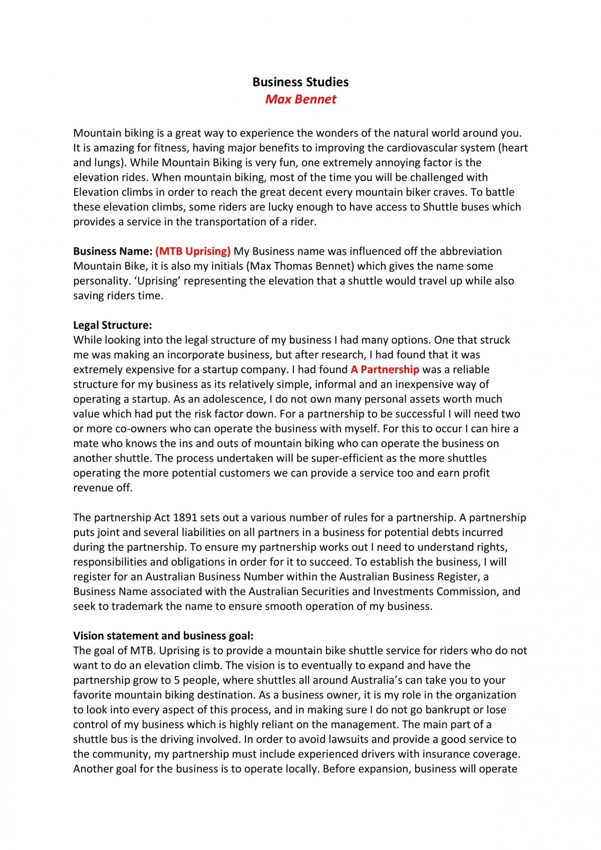 Business Case Study - MTB Uprising  - Page 1