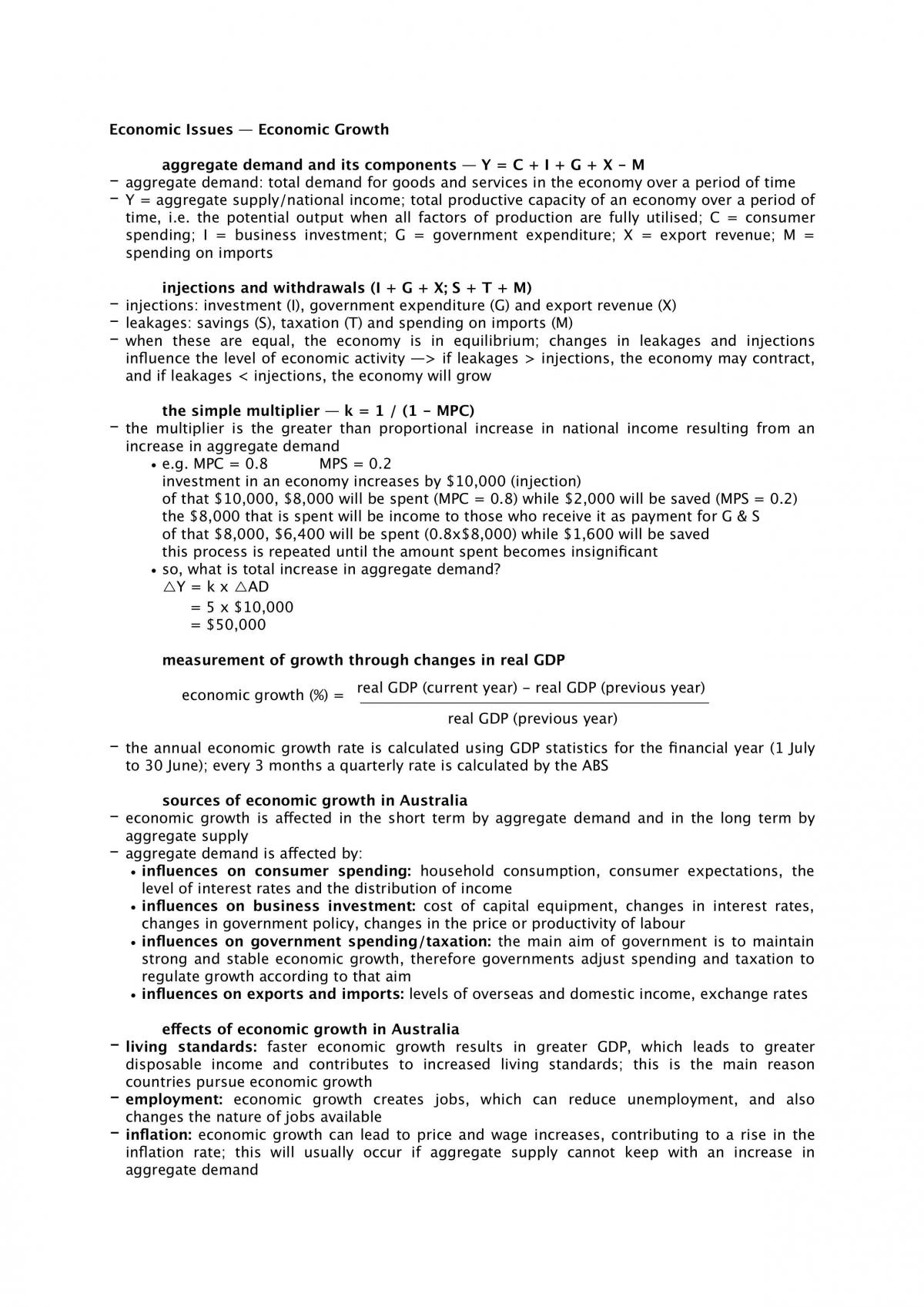 Economic Issues Notes - Page 1