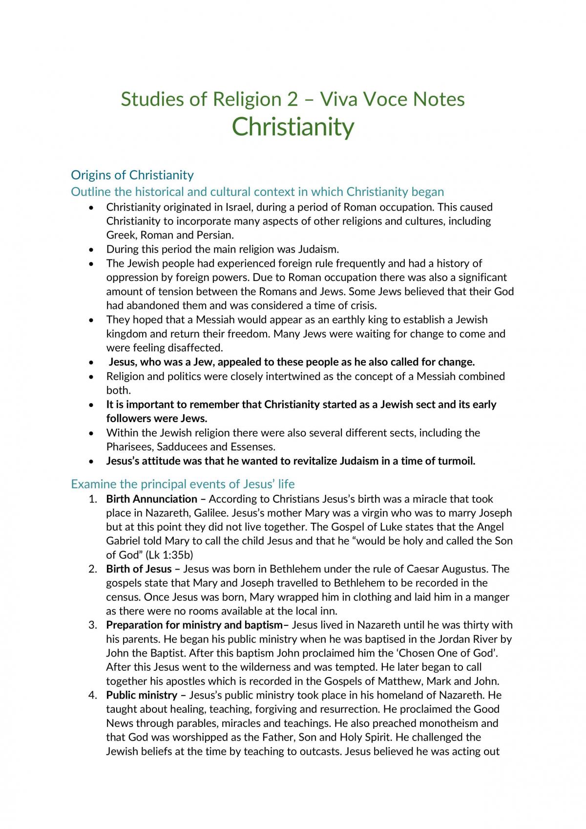 sor 2 christianity essay
