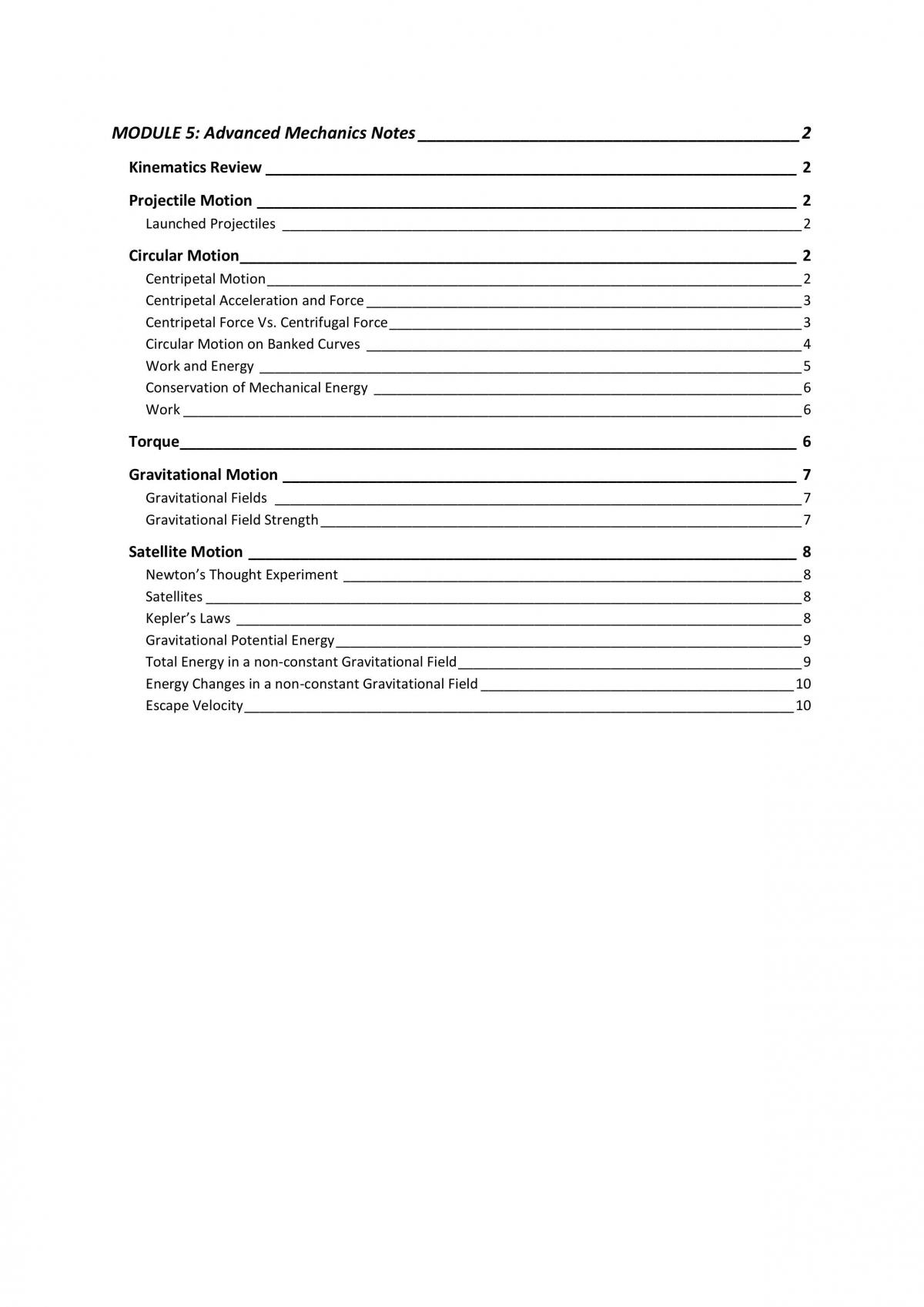 HSC 2023 Physics: Complete Module 5: Kinematics Notes (NEW SYLLABUS) - Page 1