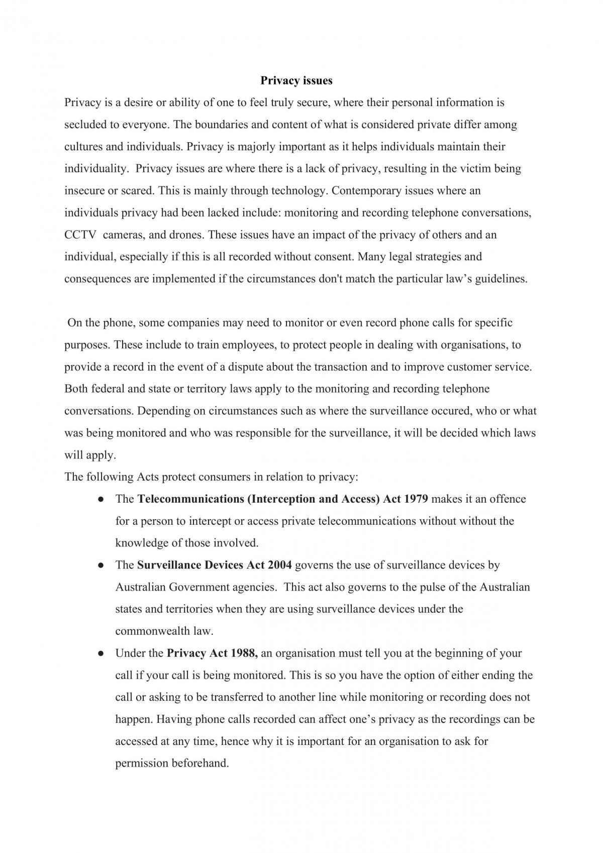 Privacy Issues - Page 1