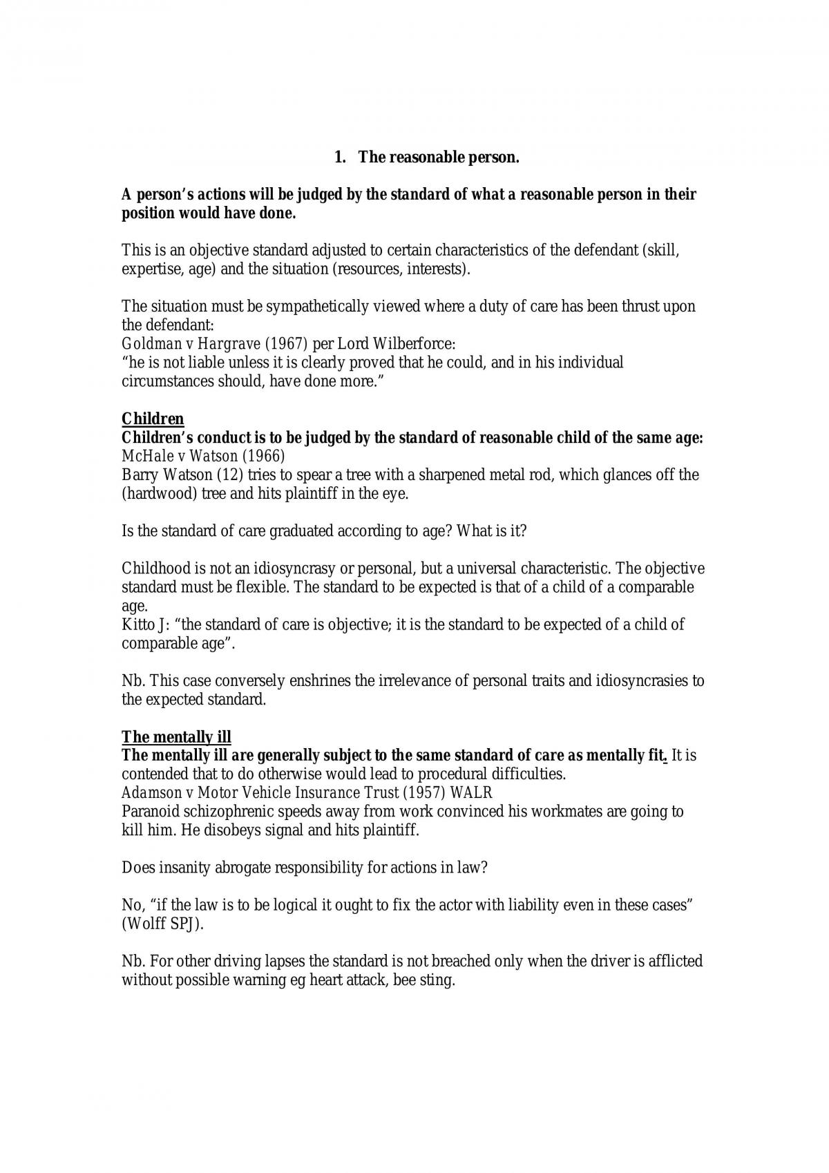 Torts Notes - Page 1