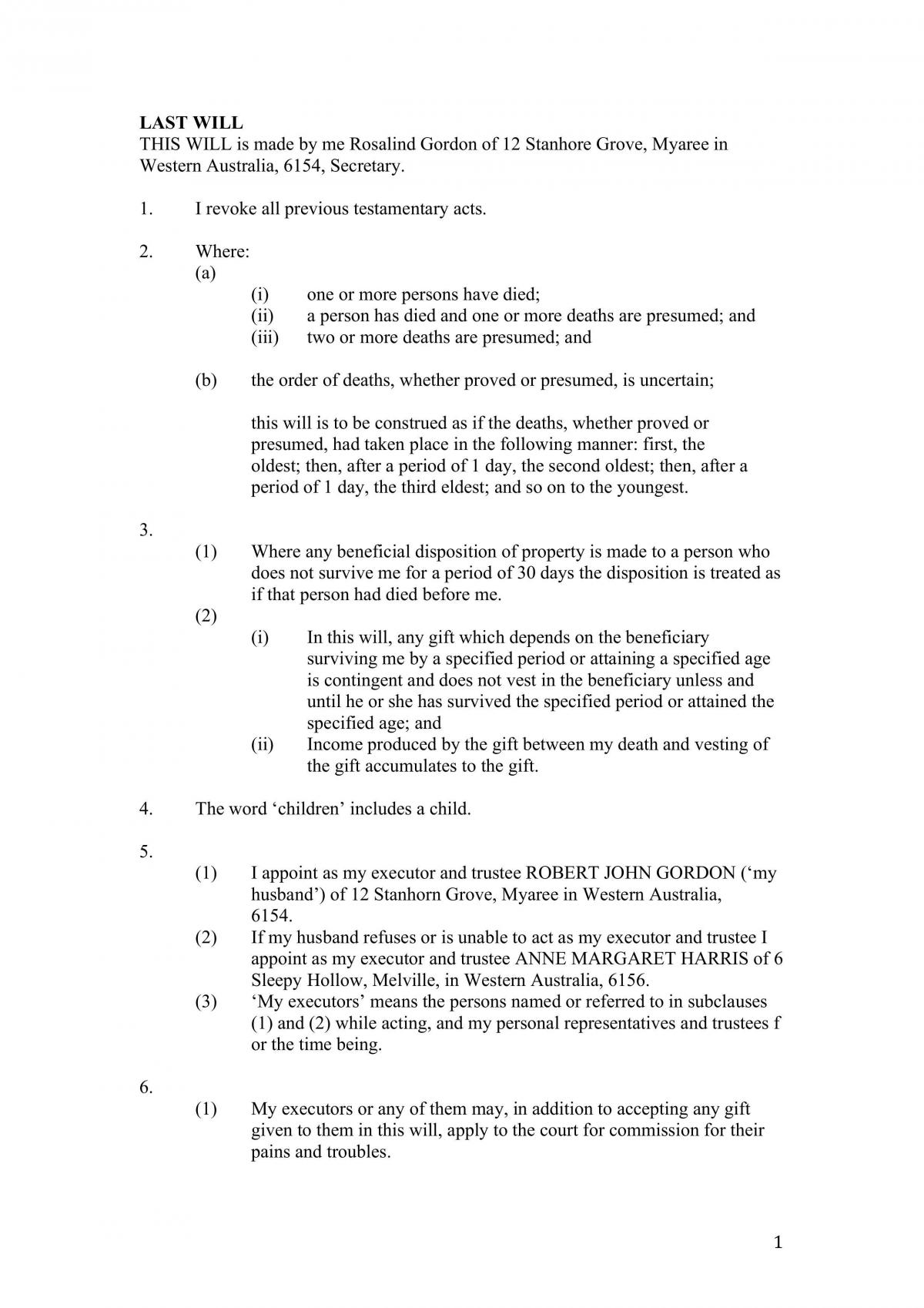 WILL DRAFTING AND MEMO - Page 1