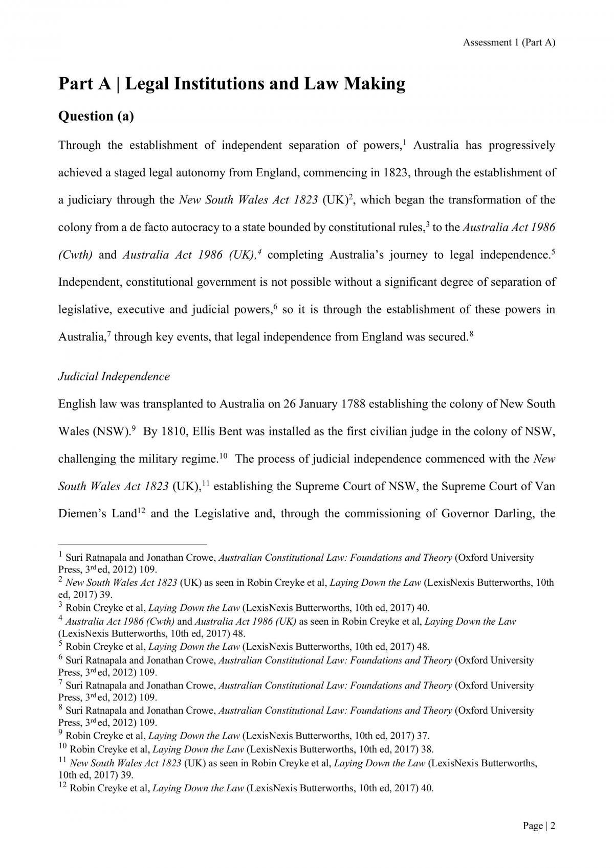 LAWS1201 Assessment 1 Part A - Page 2