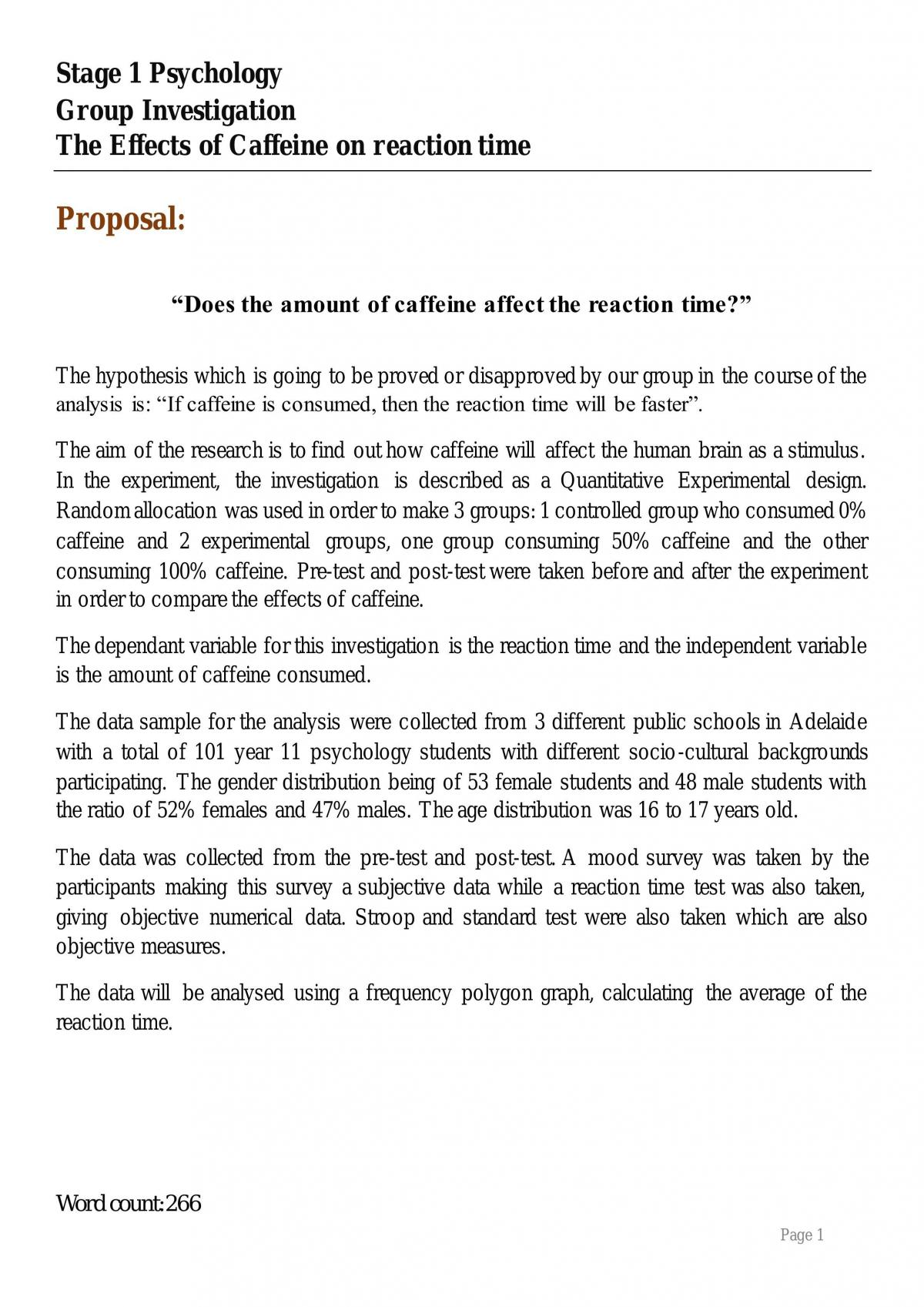 The Effects of Caffeine on Reaction Time - Page 3