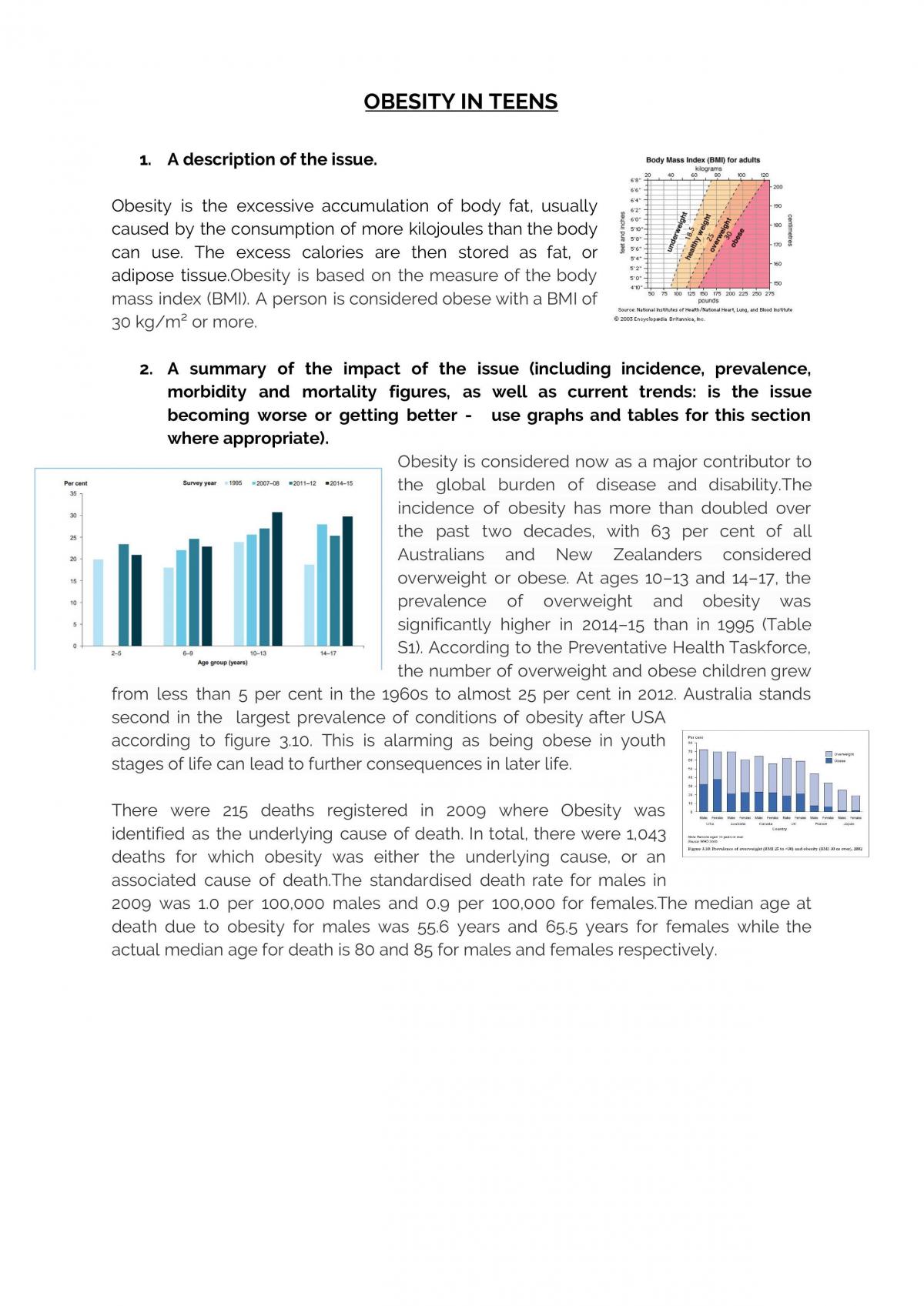 Obesity In Teens - Page 1