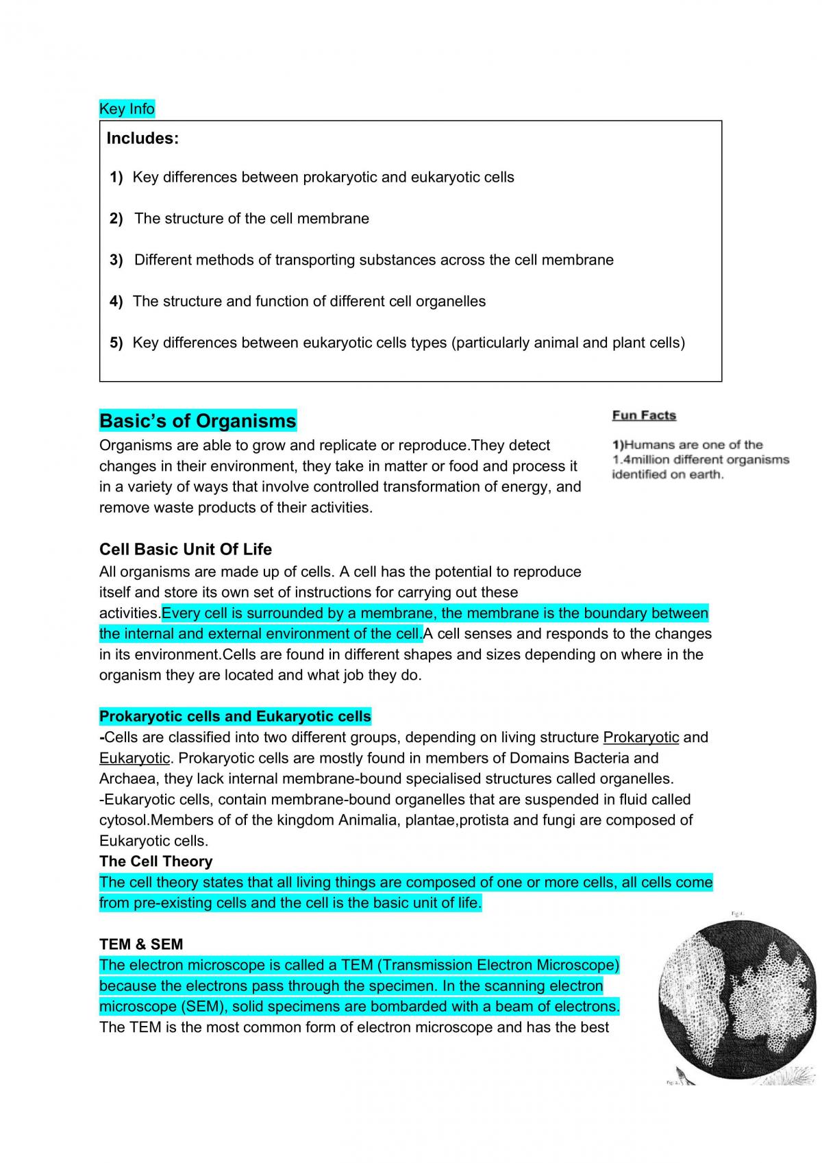 Detailed Summary Notes of Unit 1 of Niology - Page 1
