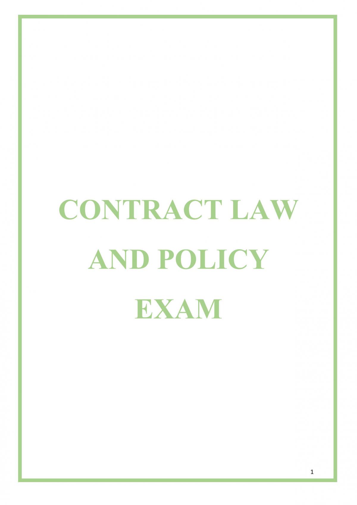 Contract Law Notes, MLJ702  - Page 1