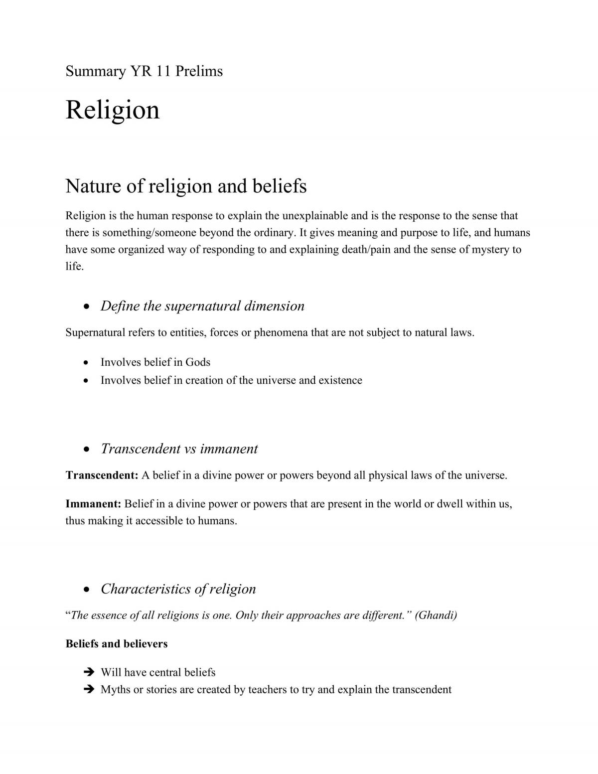 SOR II Full Preliminary Study Notes - Page 1