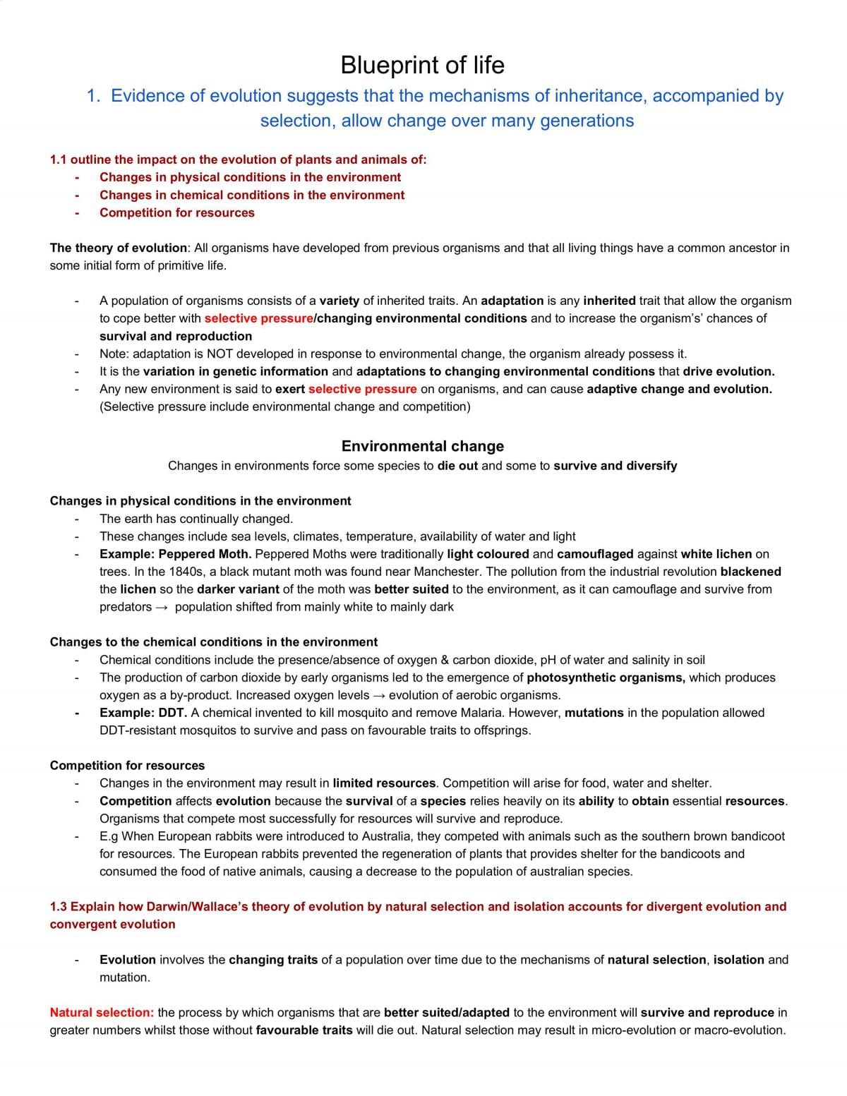 Blueprint of Life Notes - Page 1