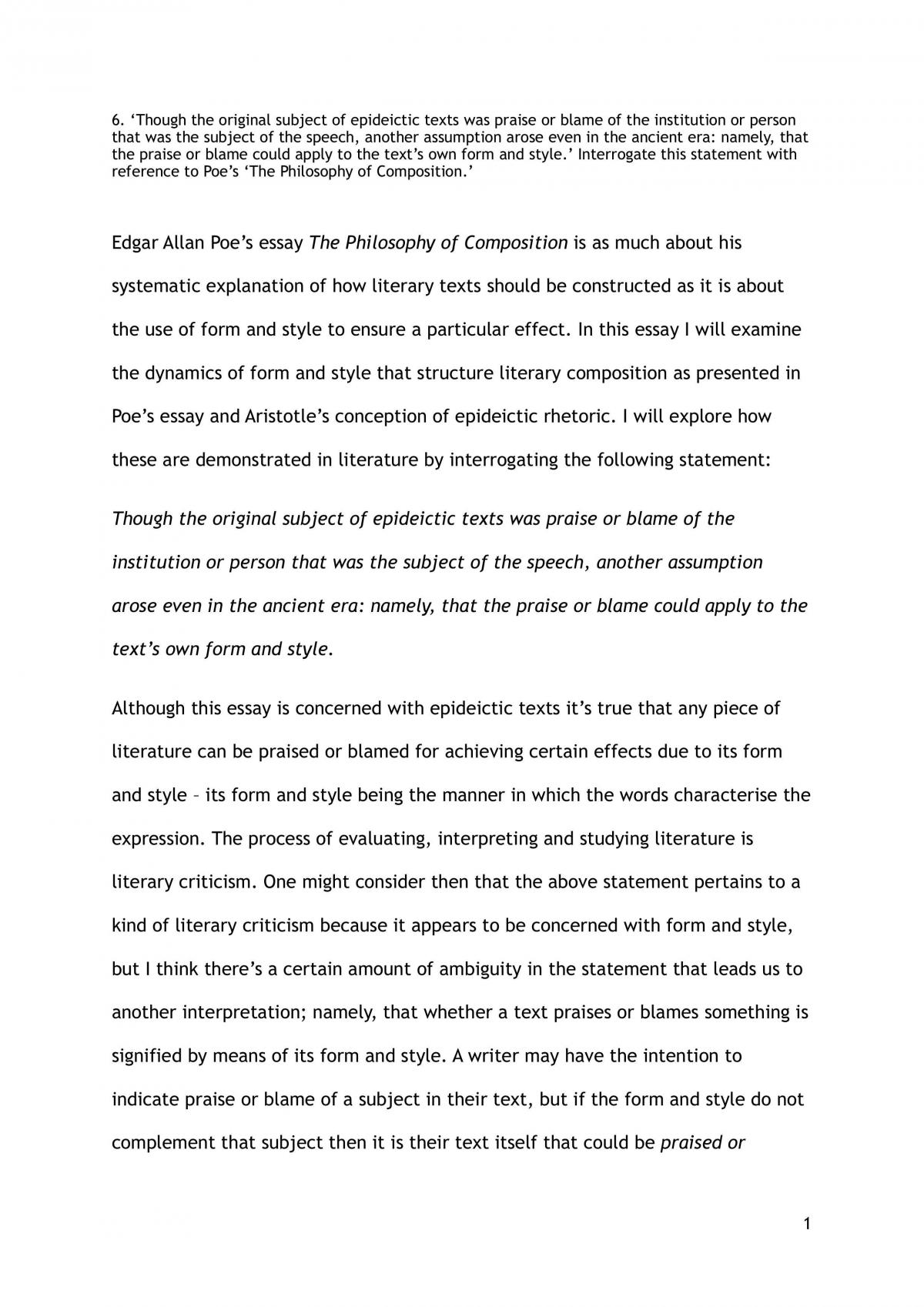 Rhetoric Midterm - Poe - Page 1