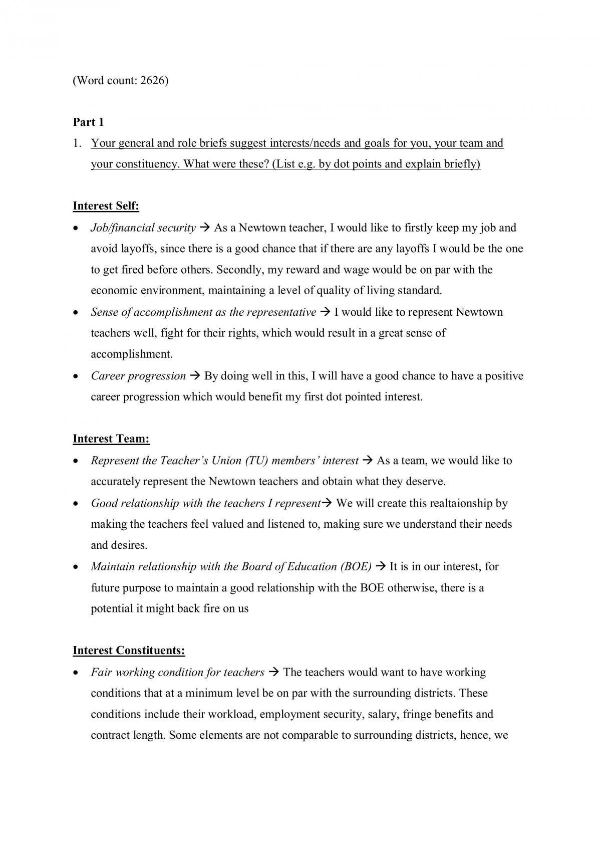 Negotiation Skills Final Exam Assignment  - Page 1