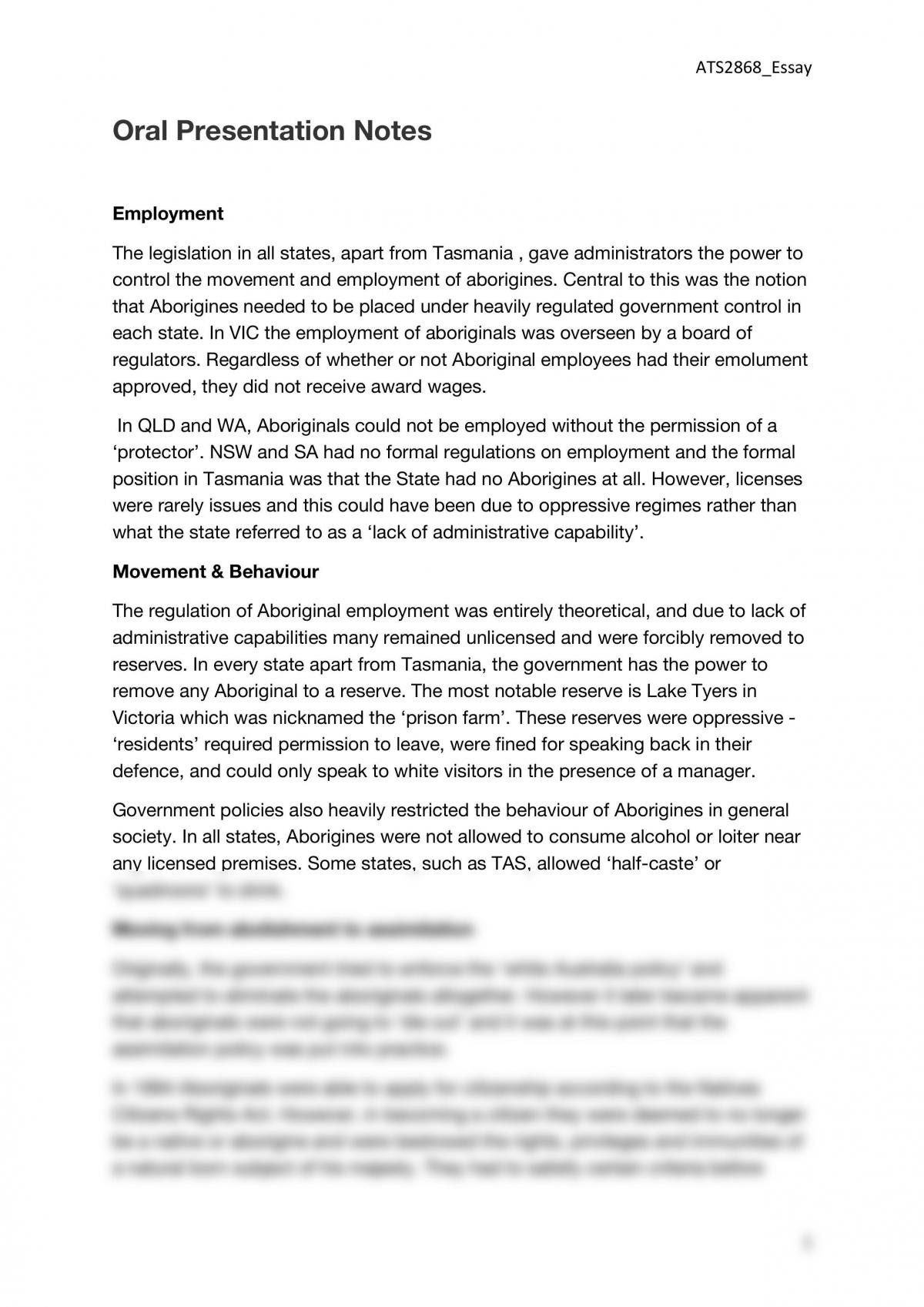 Speech on Restrictive Indigenous Legislation - Page 1