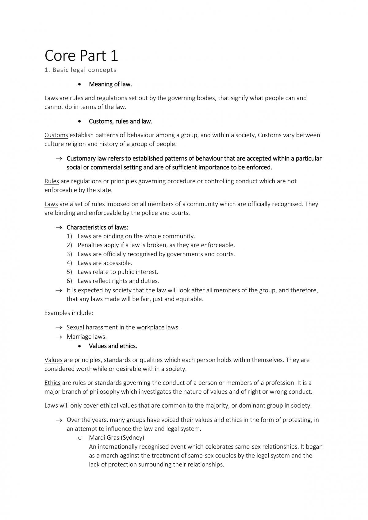 Core Part 1 Notes - Page 1