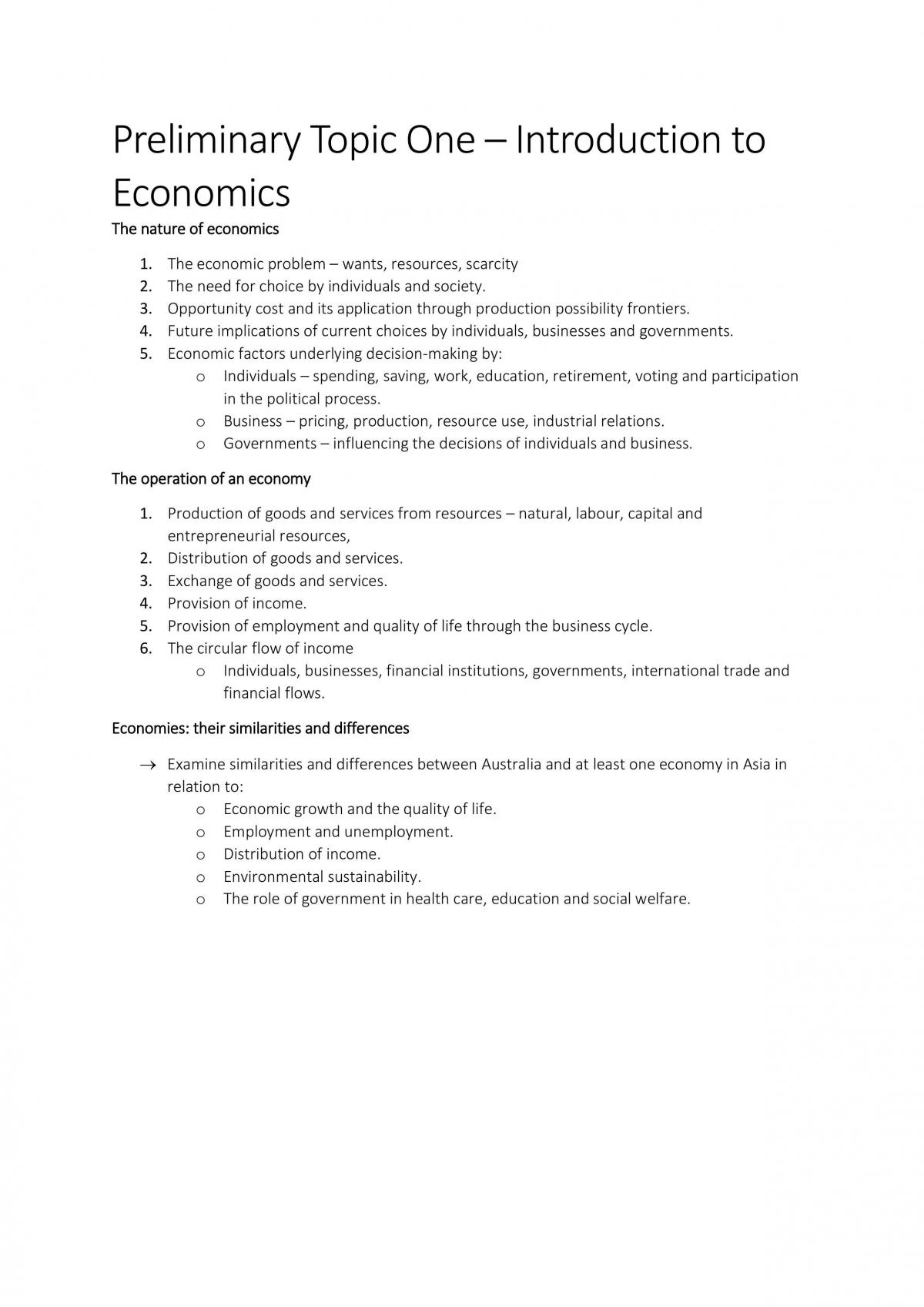 Preliminary Economics Complete Notes - Page 1