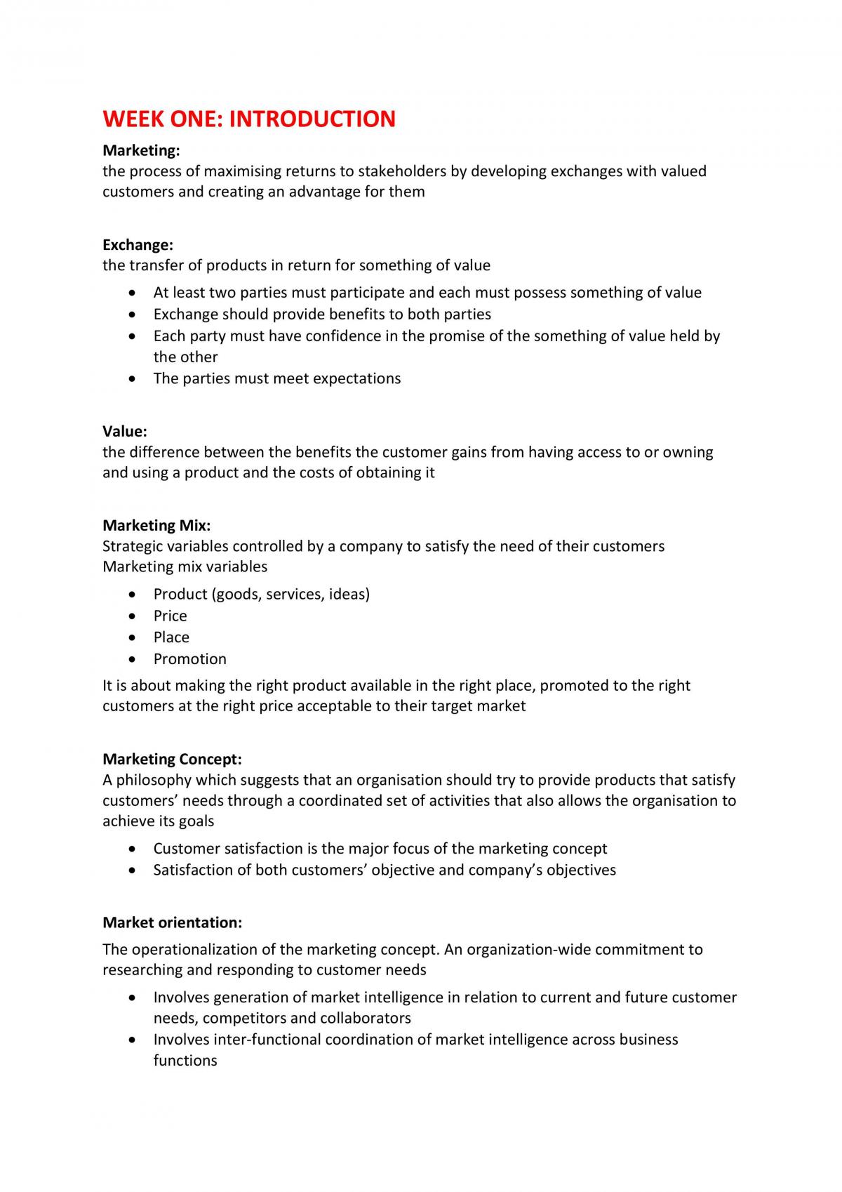Marketing Study Notes - Page 1