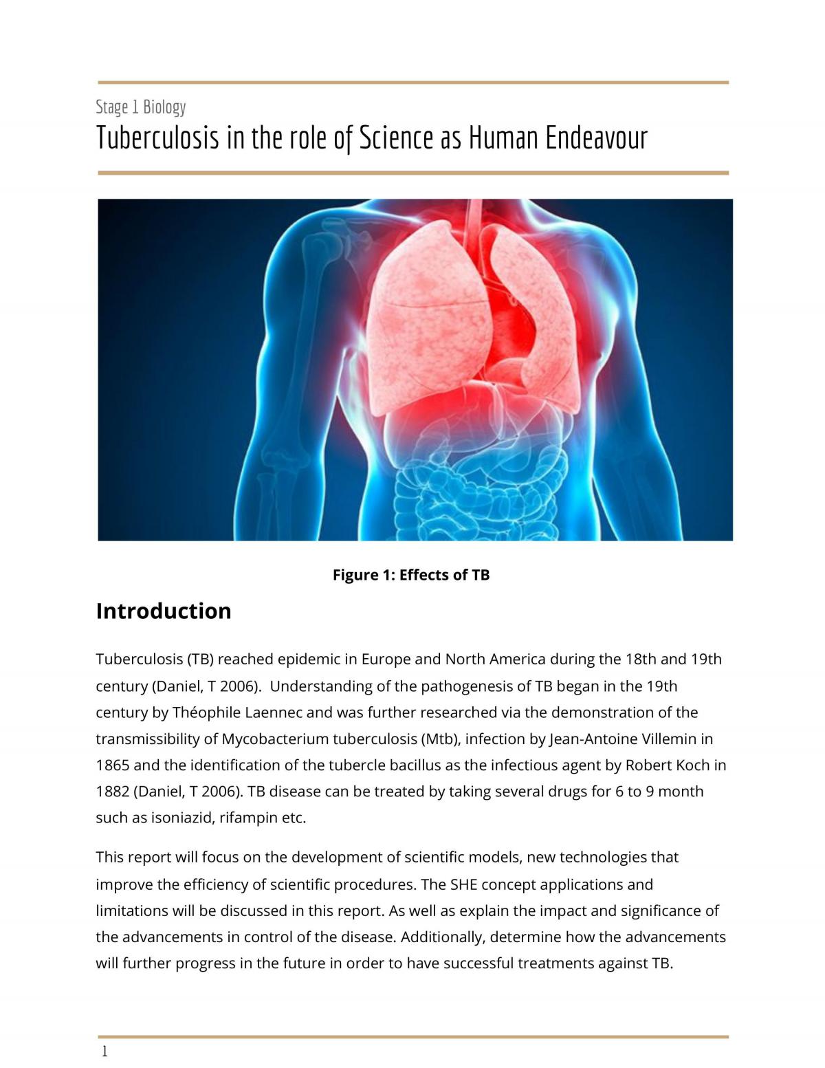 Tuberculosis in the Role of SHE  - Page 1