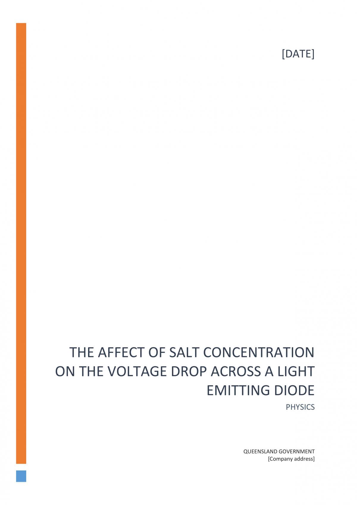 The Affect of Salt Concentration on the Voltage Drop Across a Light Emitting Diode - Page 1