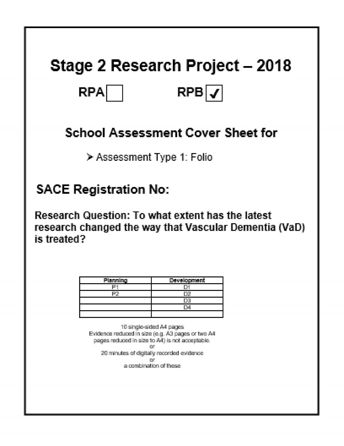 sace research project grades