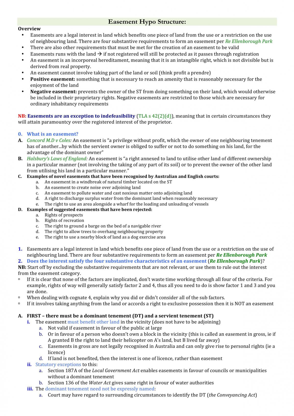Easements and Profit a Prendre Notes - Page 1