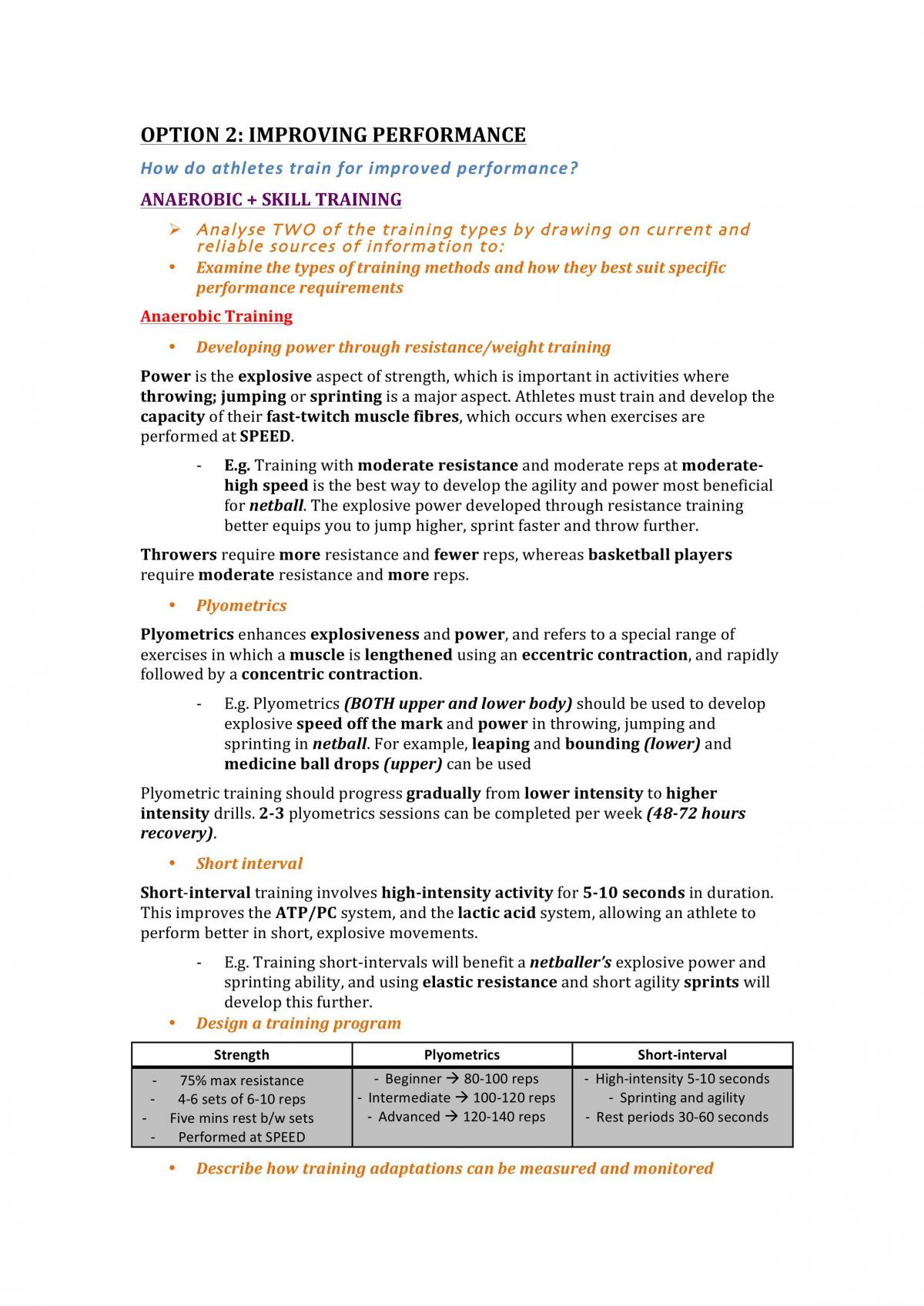 Option 4: Improving Performance - Page 1
