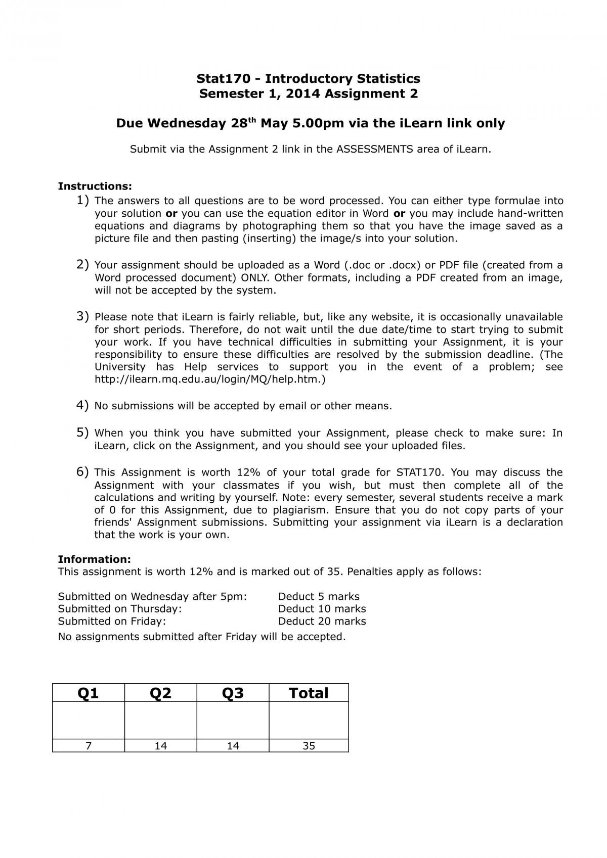 Stat 170 assignment 2 - Page 1