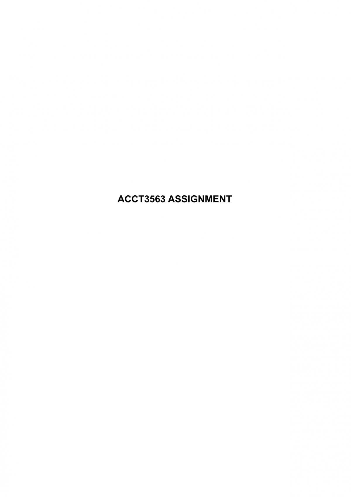 ACCT3563 Assignment - Page 1