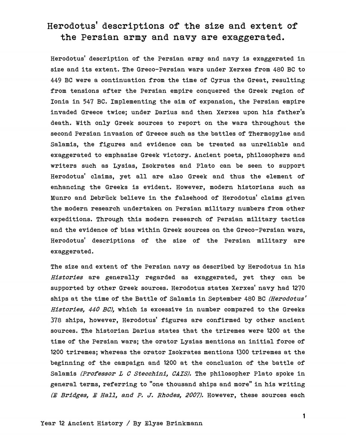 Herodotus on the Persian Wars - Page 1