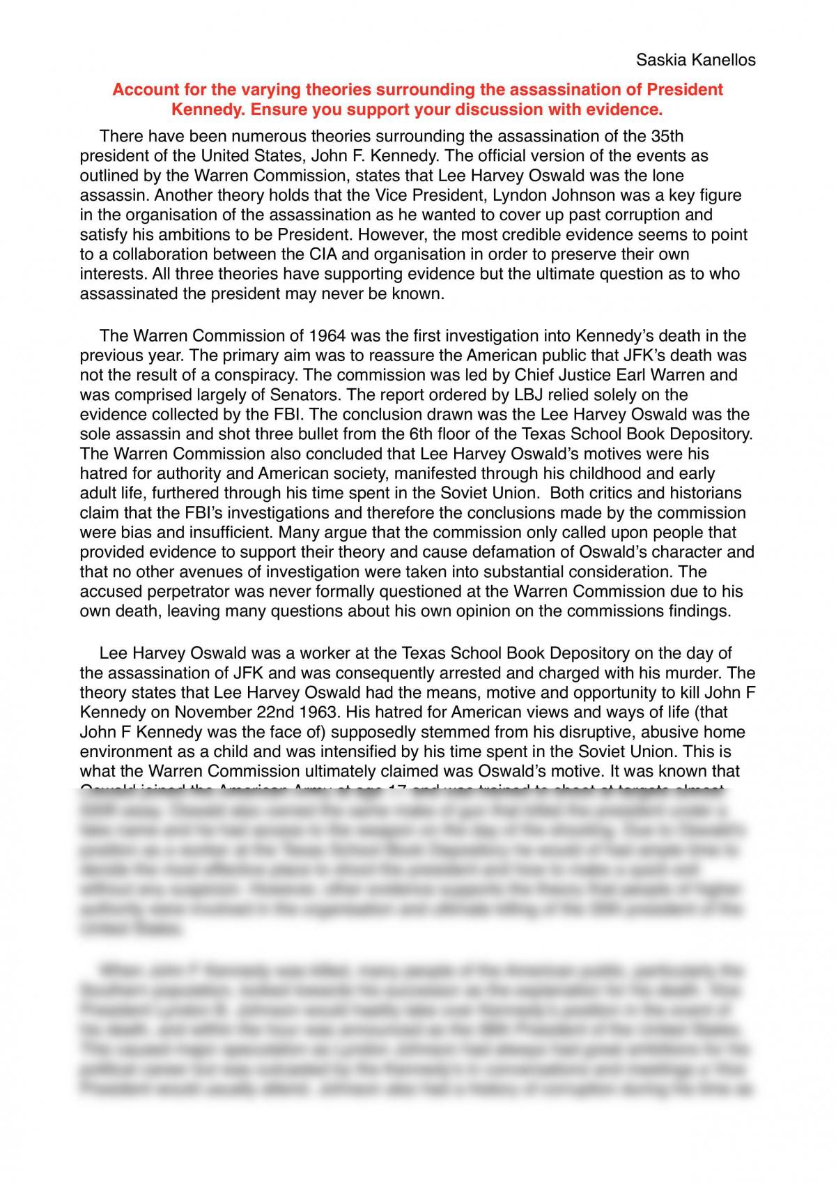 JFK Essay - Page 1