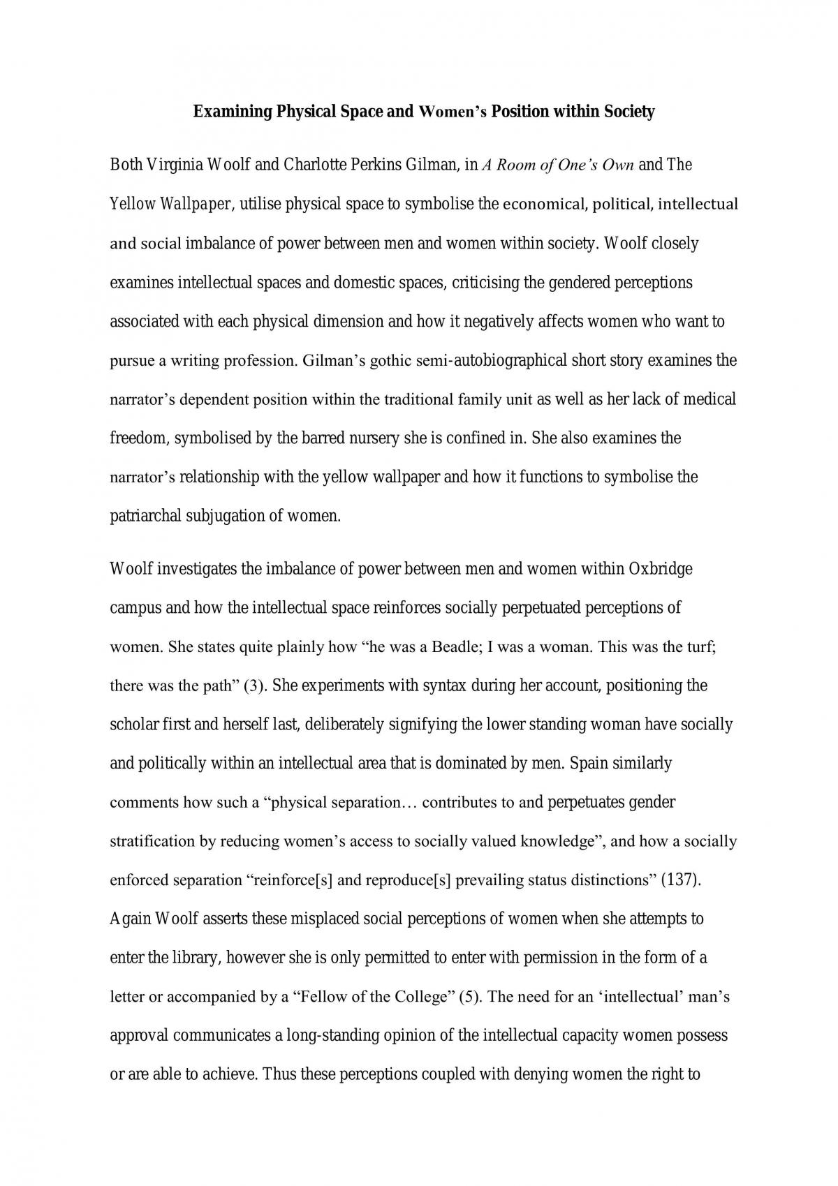 Examining Physical Space and Women’s Position within Society - Page 1