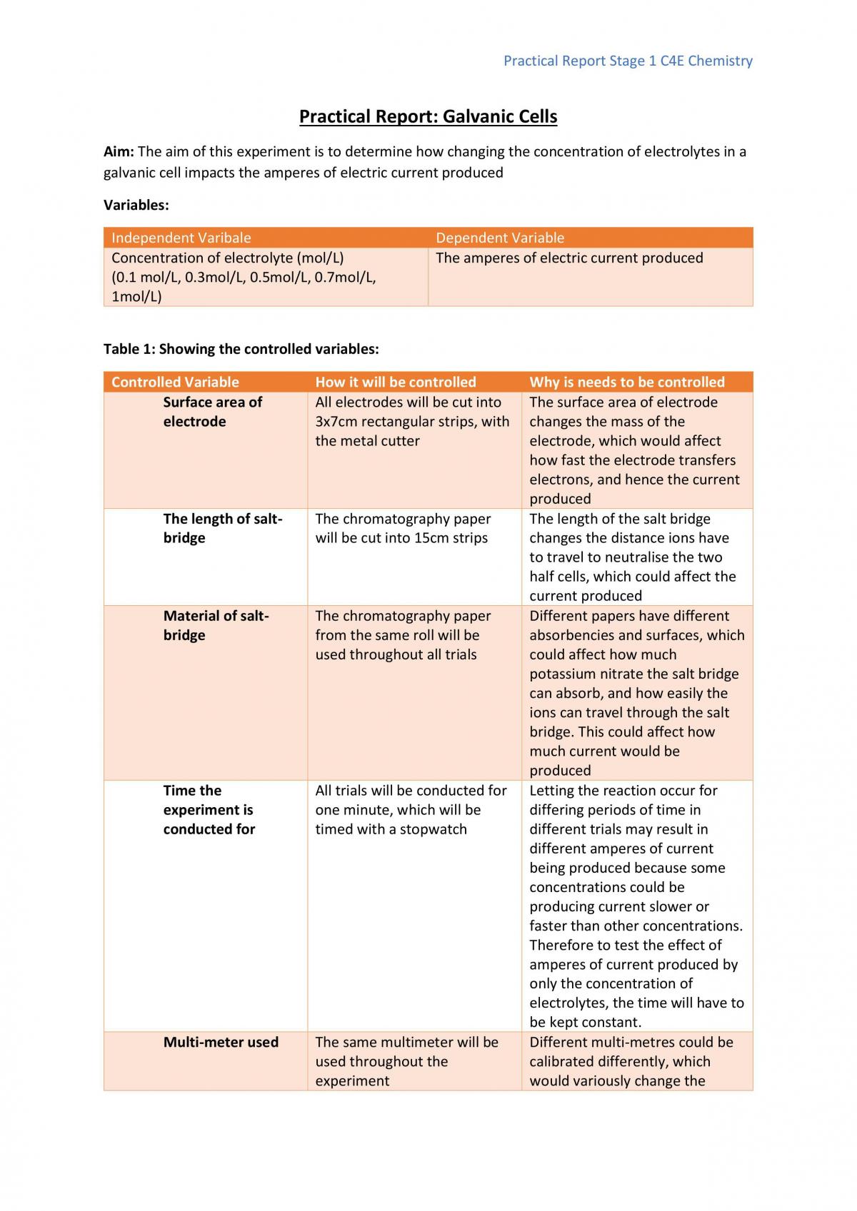 The effect of concentration change of electrolyte in a Galvanic Cells. - Page 1