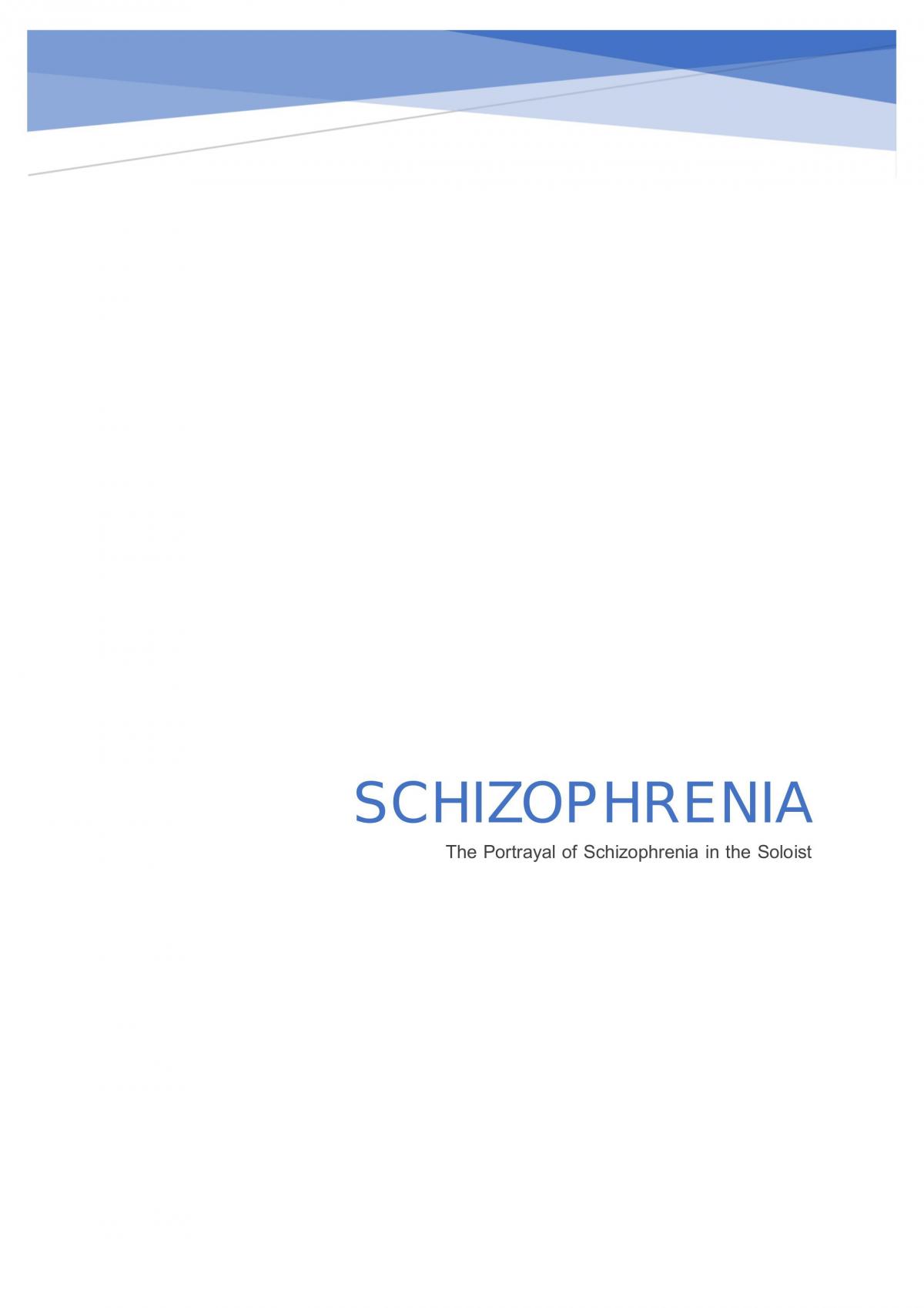 free essay on schizophrenia
