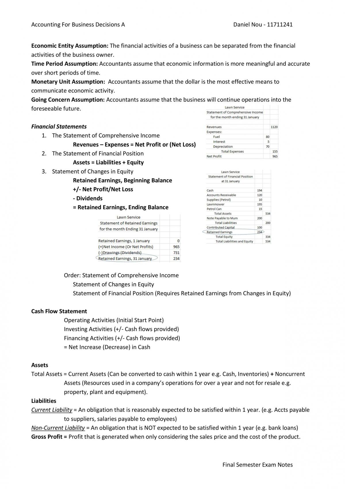 Accounting A study notes - Page 1