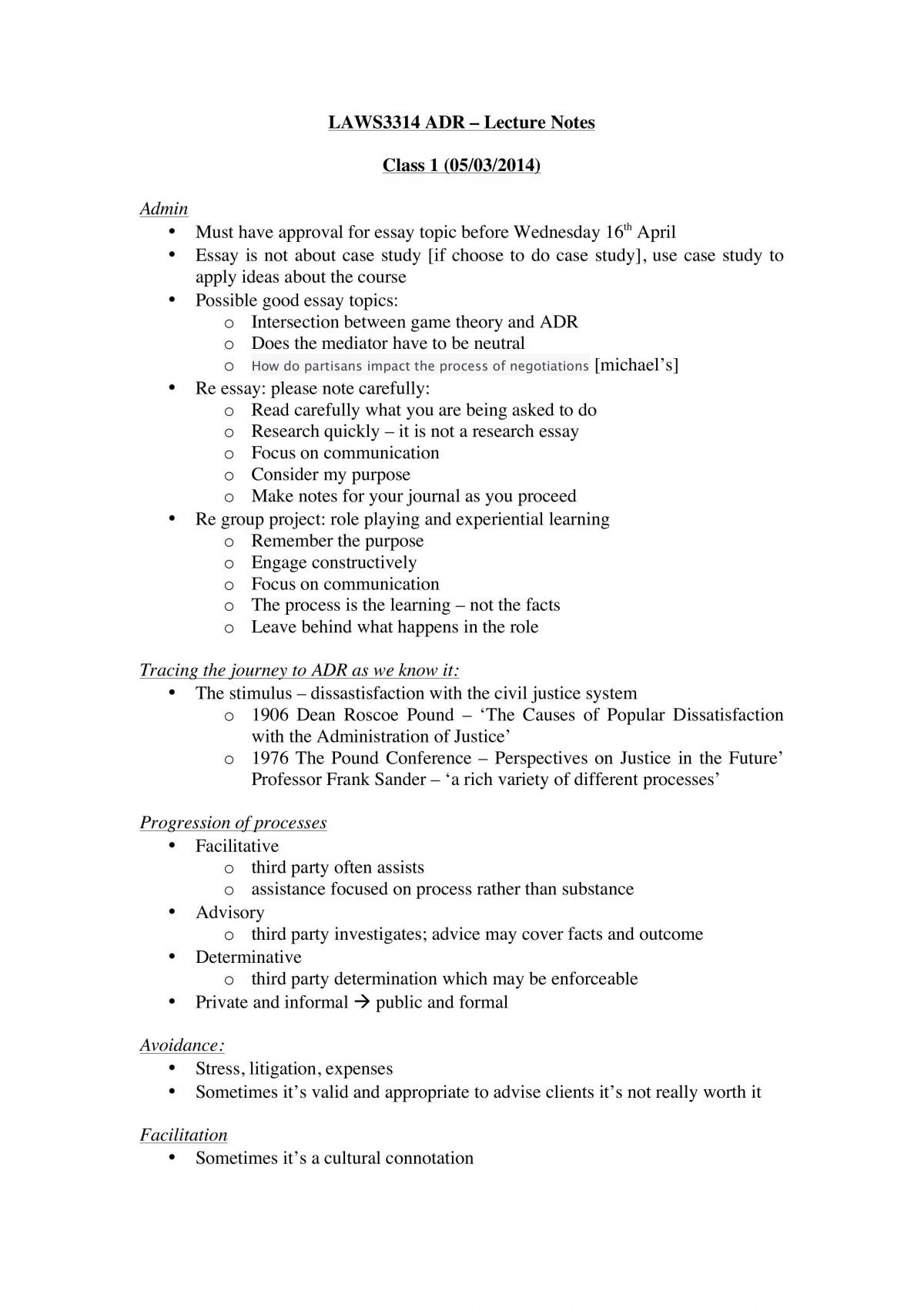 Lecture Notes - Page 1