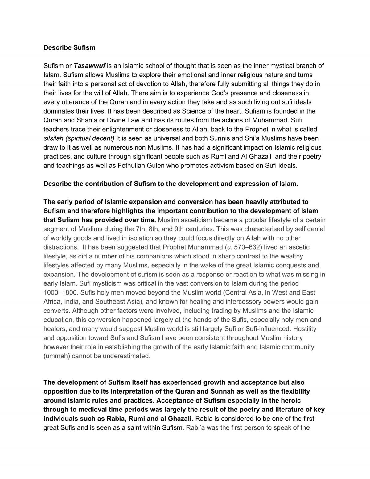 Sufism Study Notes - Page 1
