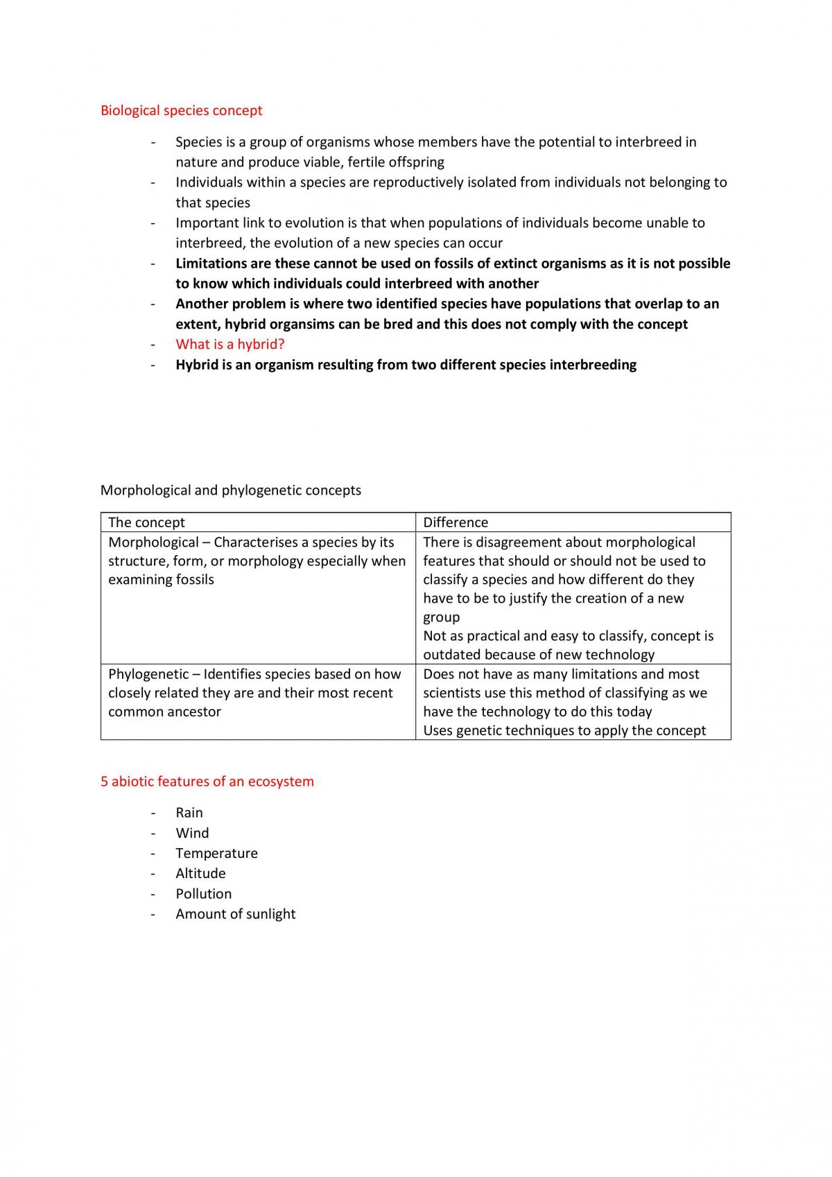 CH1 & 2: Biodiversity and Classifying Biodiversity - Page 2