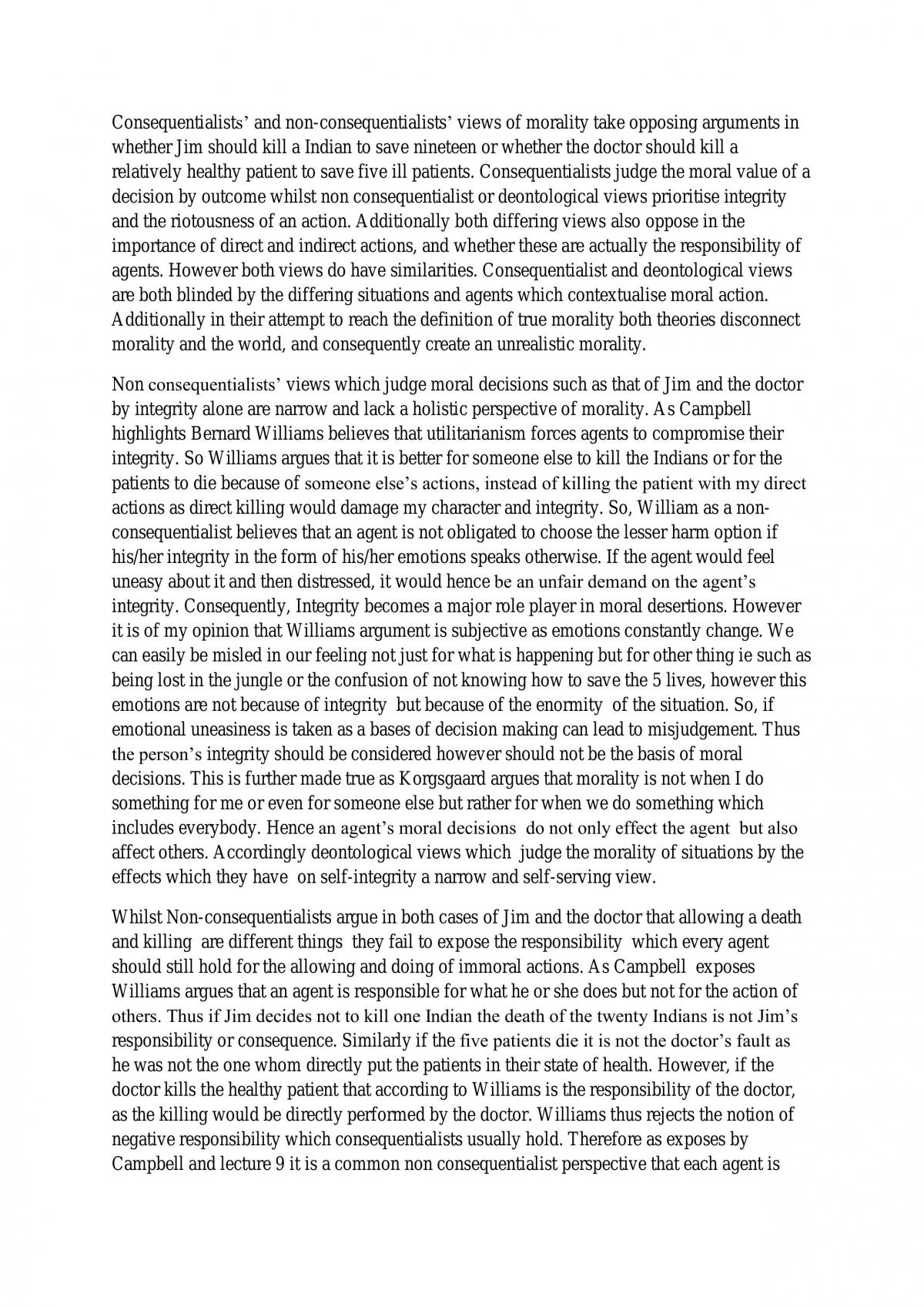 Consequentialists’ vs non-consequentialists views of morality - Page 1