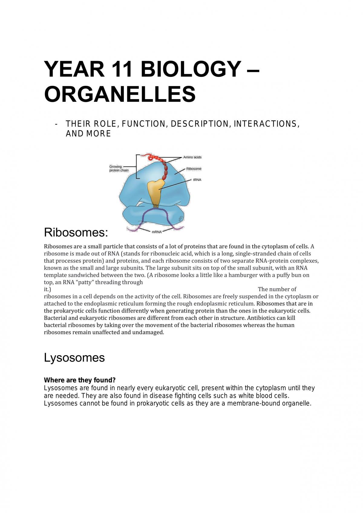 Organelles - Page 1