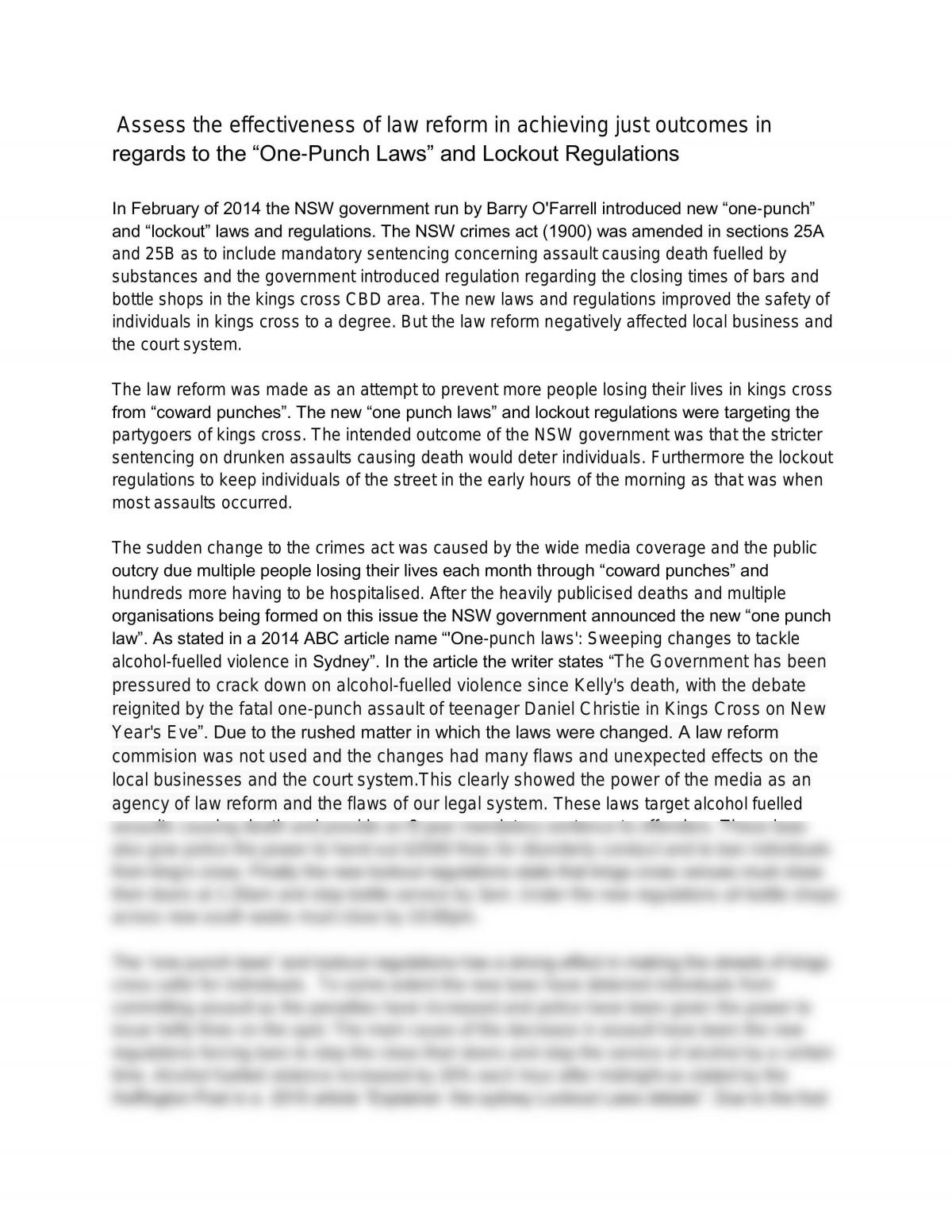 law reform essay example
