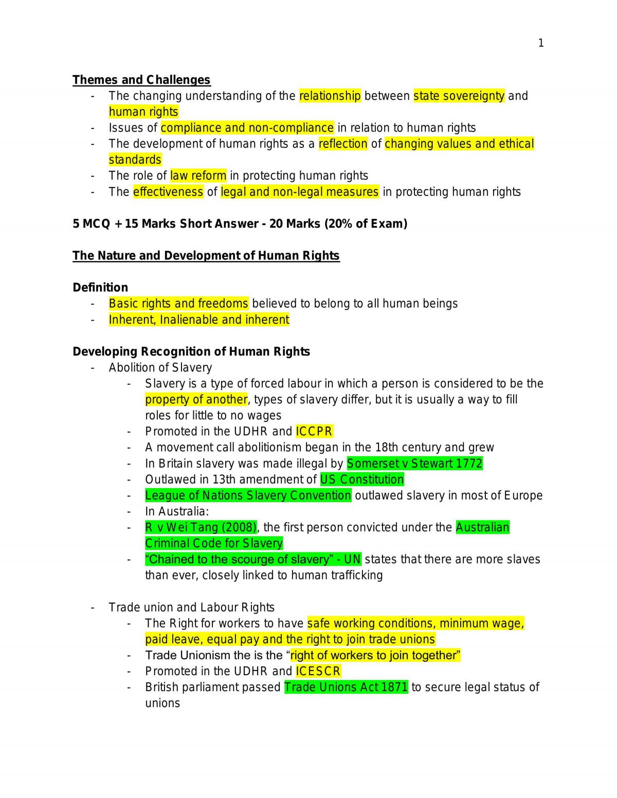 Human Right Notes - Page 1