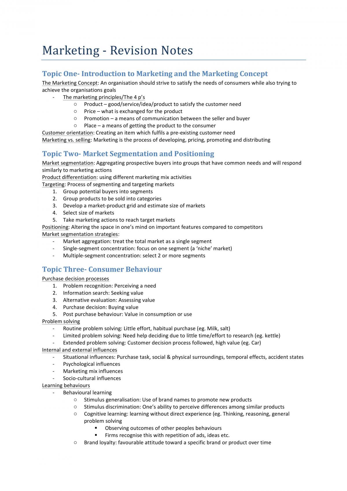Marketing Final Notes - Page 1