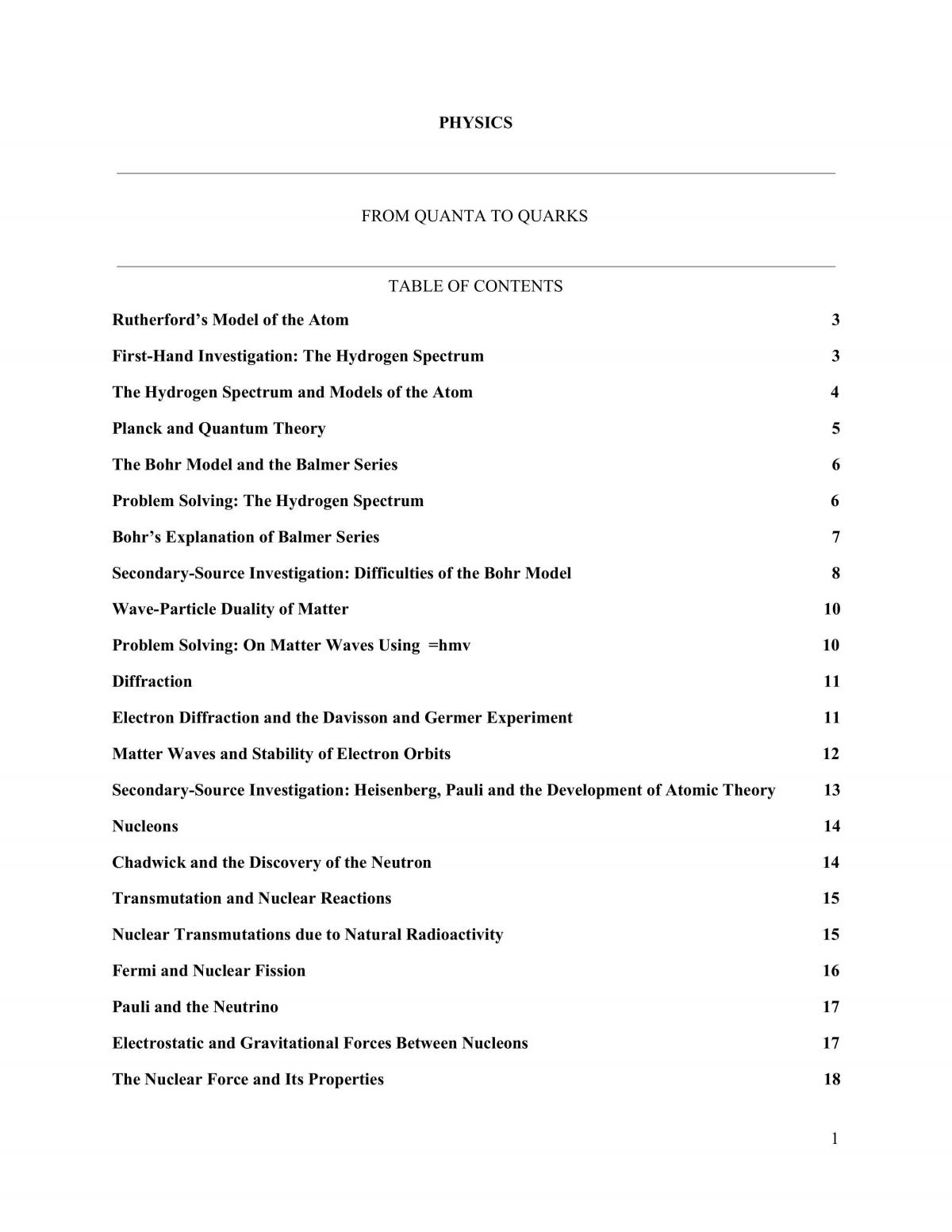 From Quanta to Quarks  - Page 1