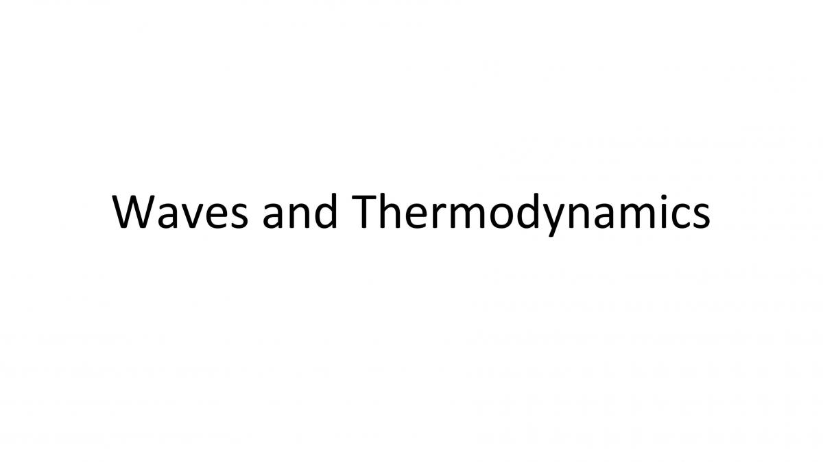 Year 11 Waves and  Thermodynamics - Page 1