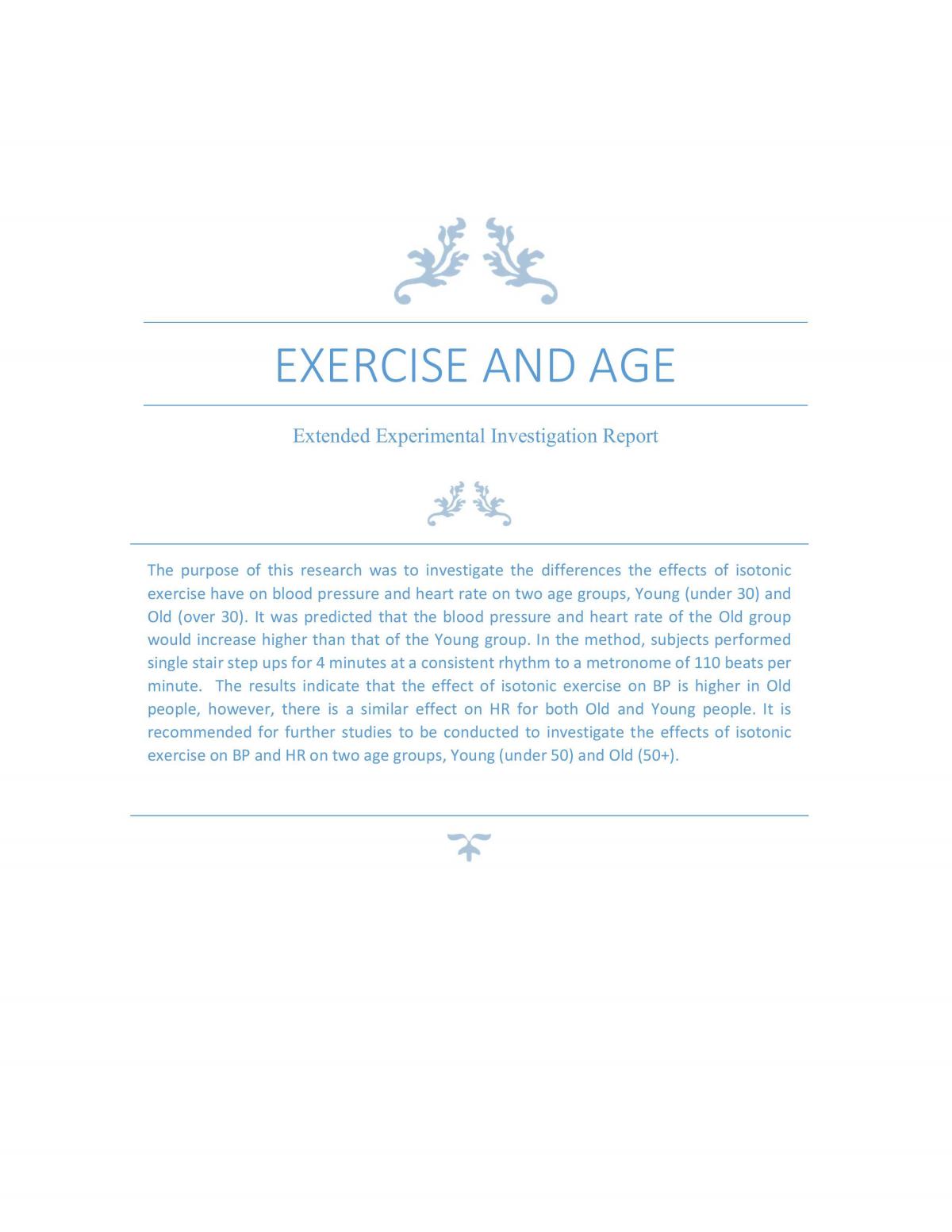 EEI: Exercise and Age - Page 1