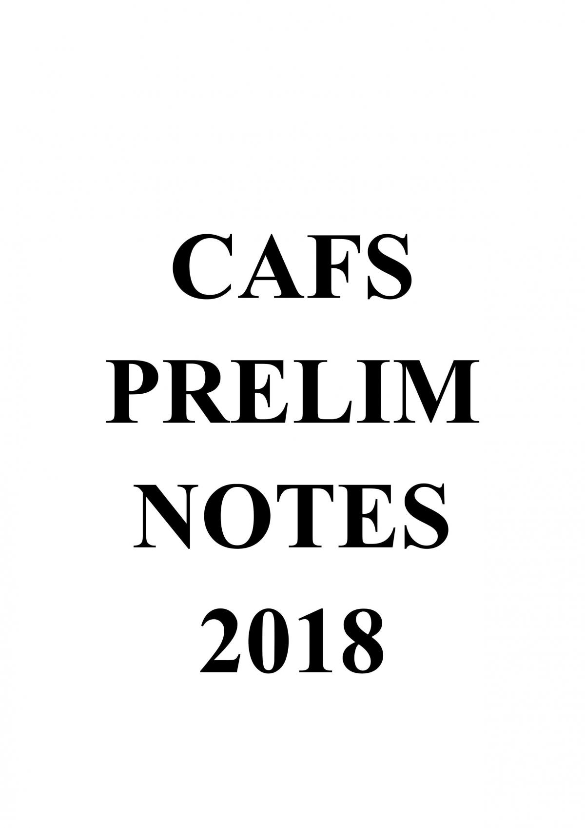 CAFS Preliminary Study Notes - Page 1
