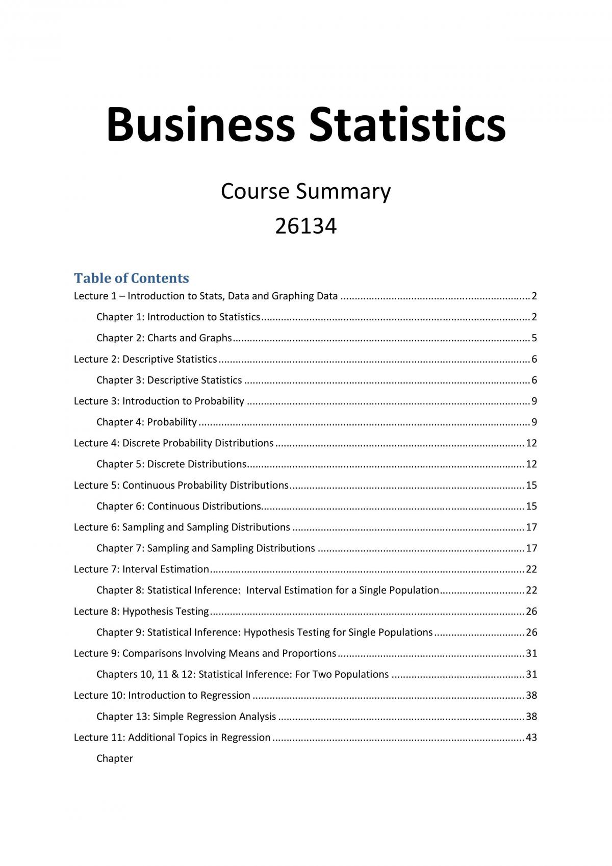term paper on business statistics